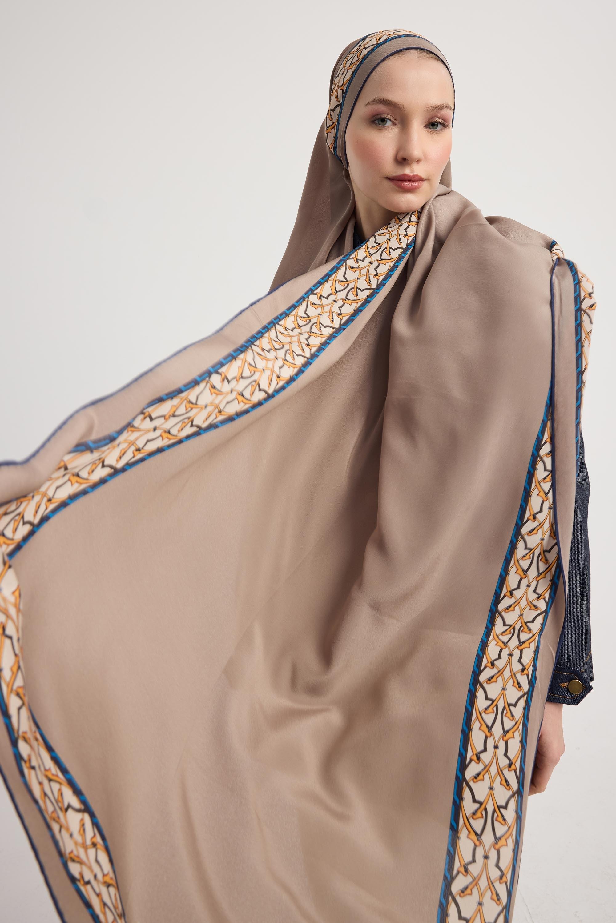 AHENK KREP İPEK ŞAL 70*190 CM - VİZON