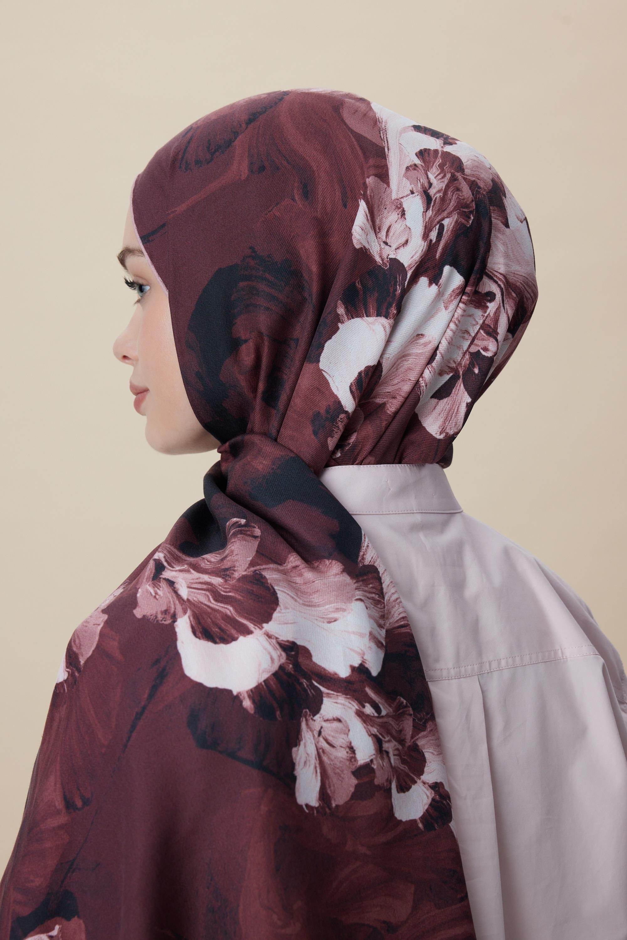 AKVA PAMUK İPEK ŞAL 70*190 CM - BORDO
