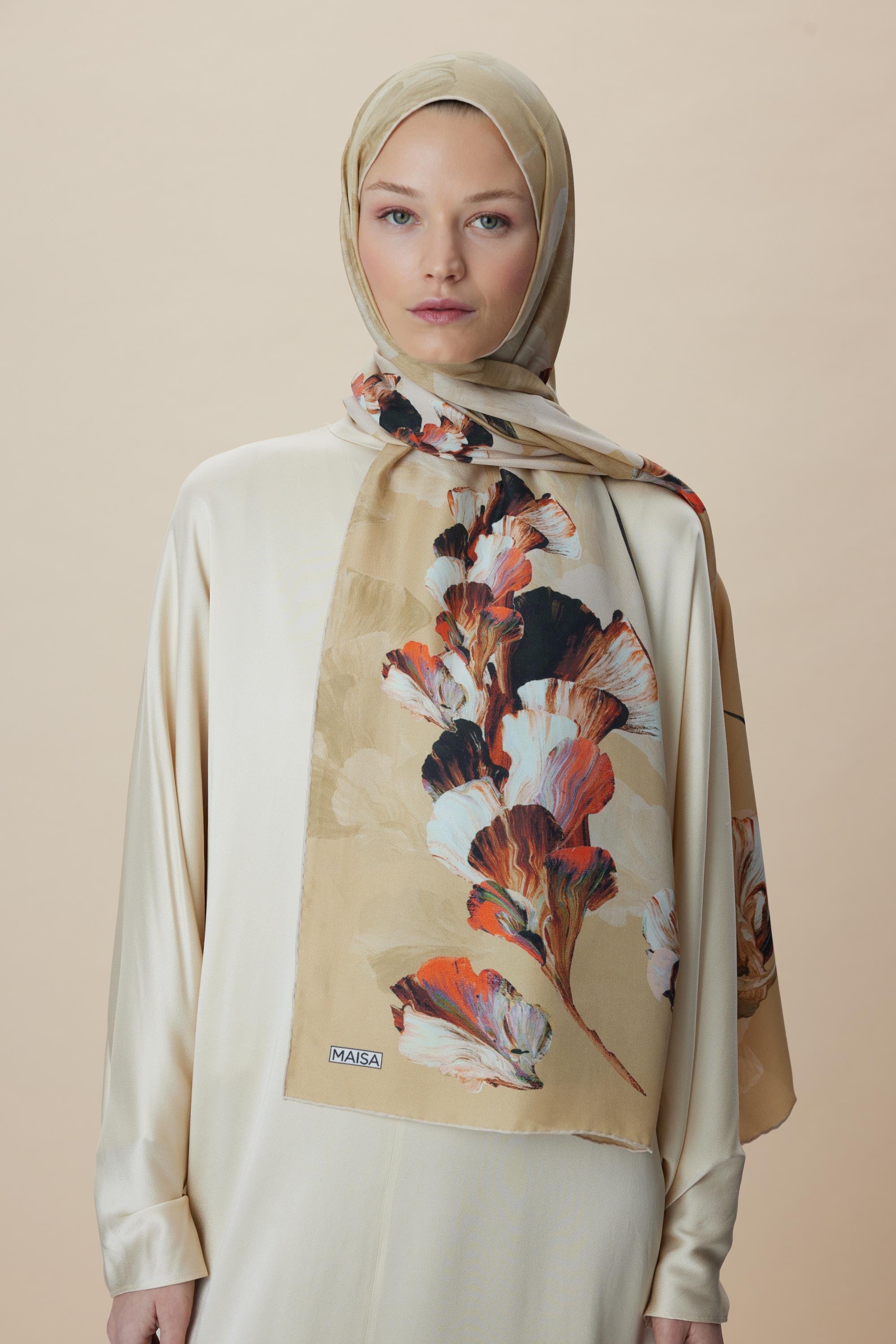 AKVA PAMUK İPEK ŞAL 70*190 CM - CAMEL