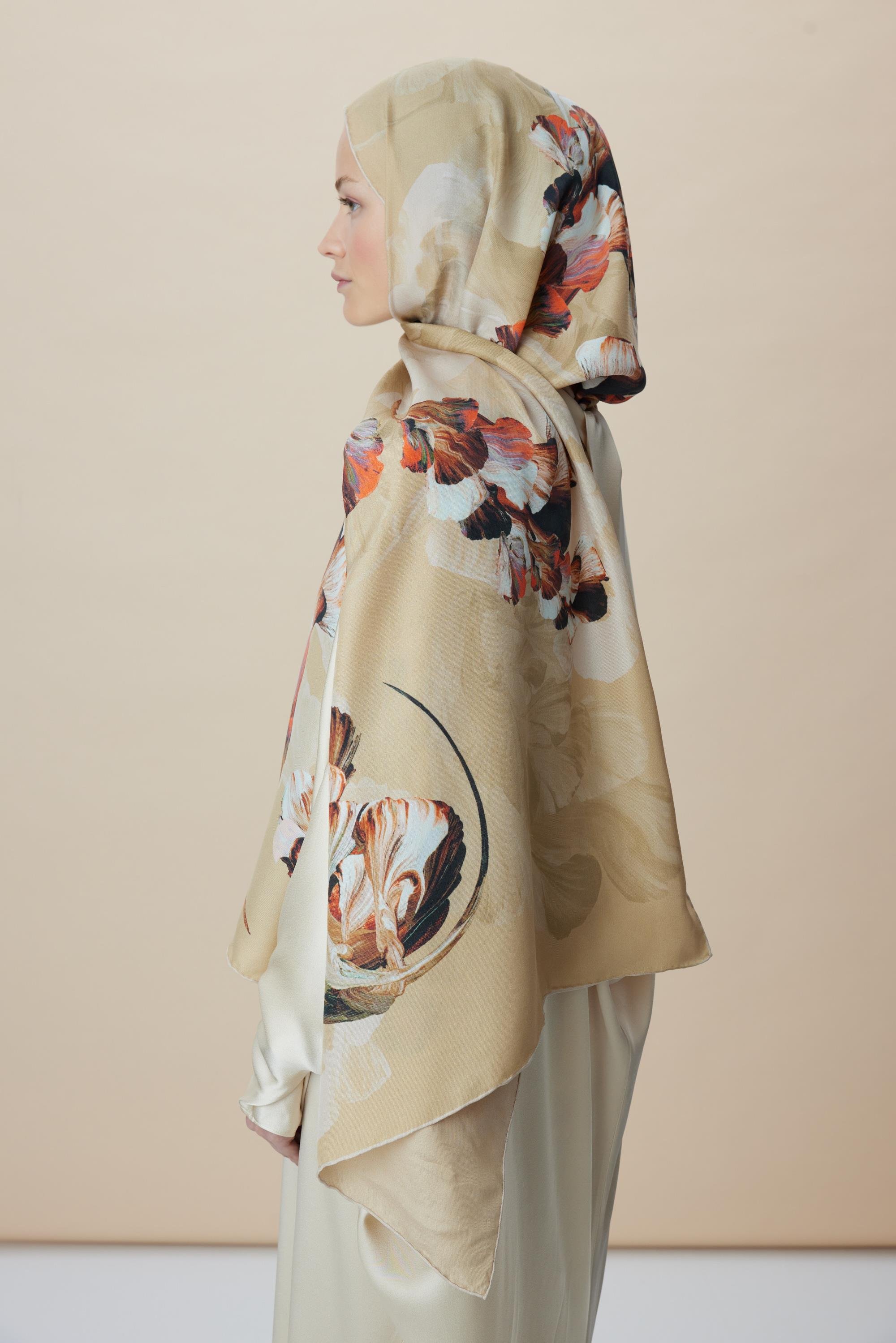 AKVA PAMUK İPEK ŞAL 70*190 CM - CAMEL