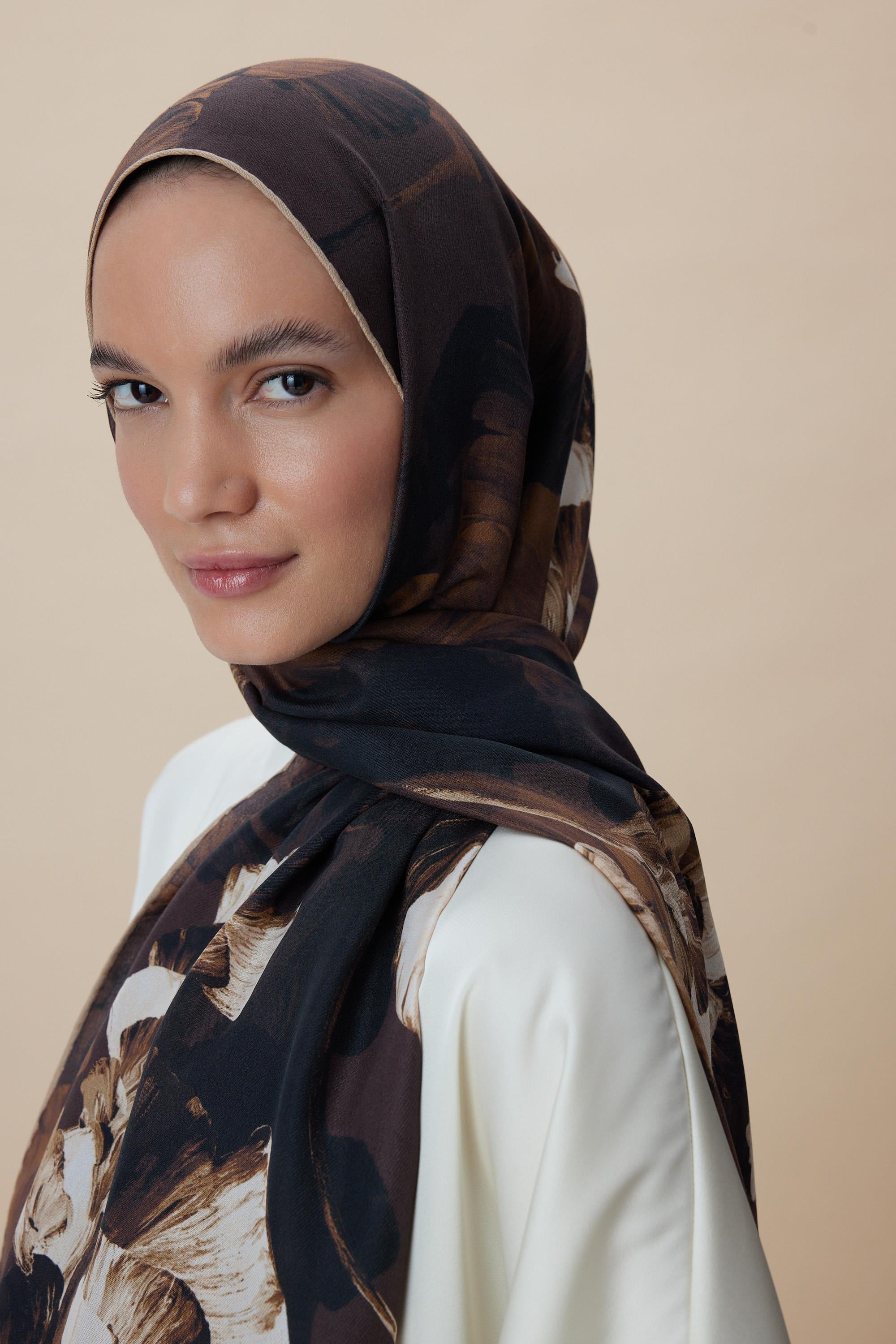 AKVA PAMUK İPEK ŞAL 70*190 CM - KAHVERENGİ