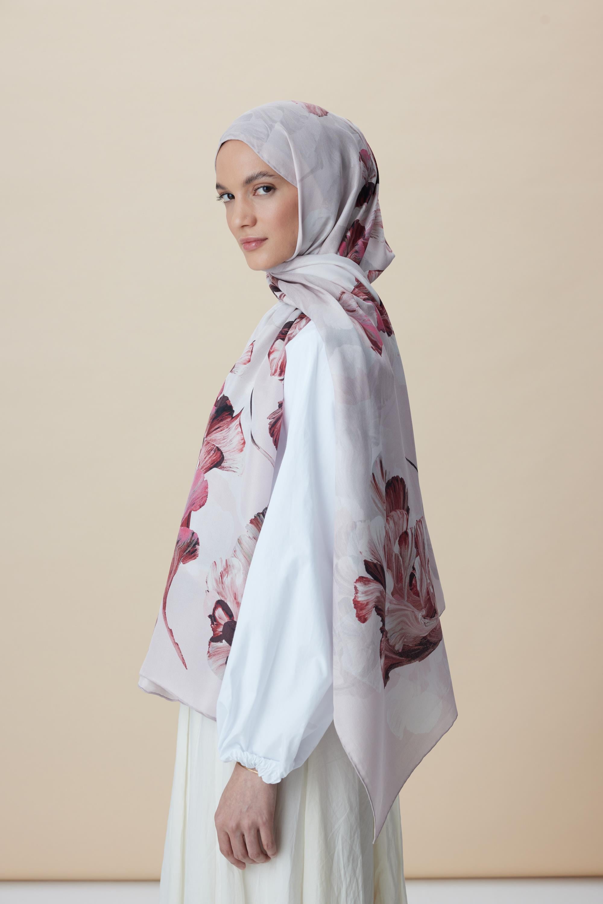 AKVA PAMUK İPEK ŞAL 70*190 CM - PUDRA PEMBE