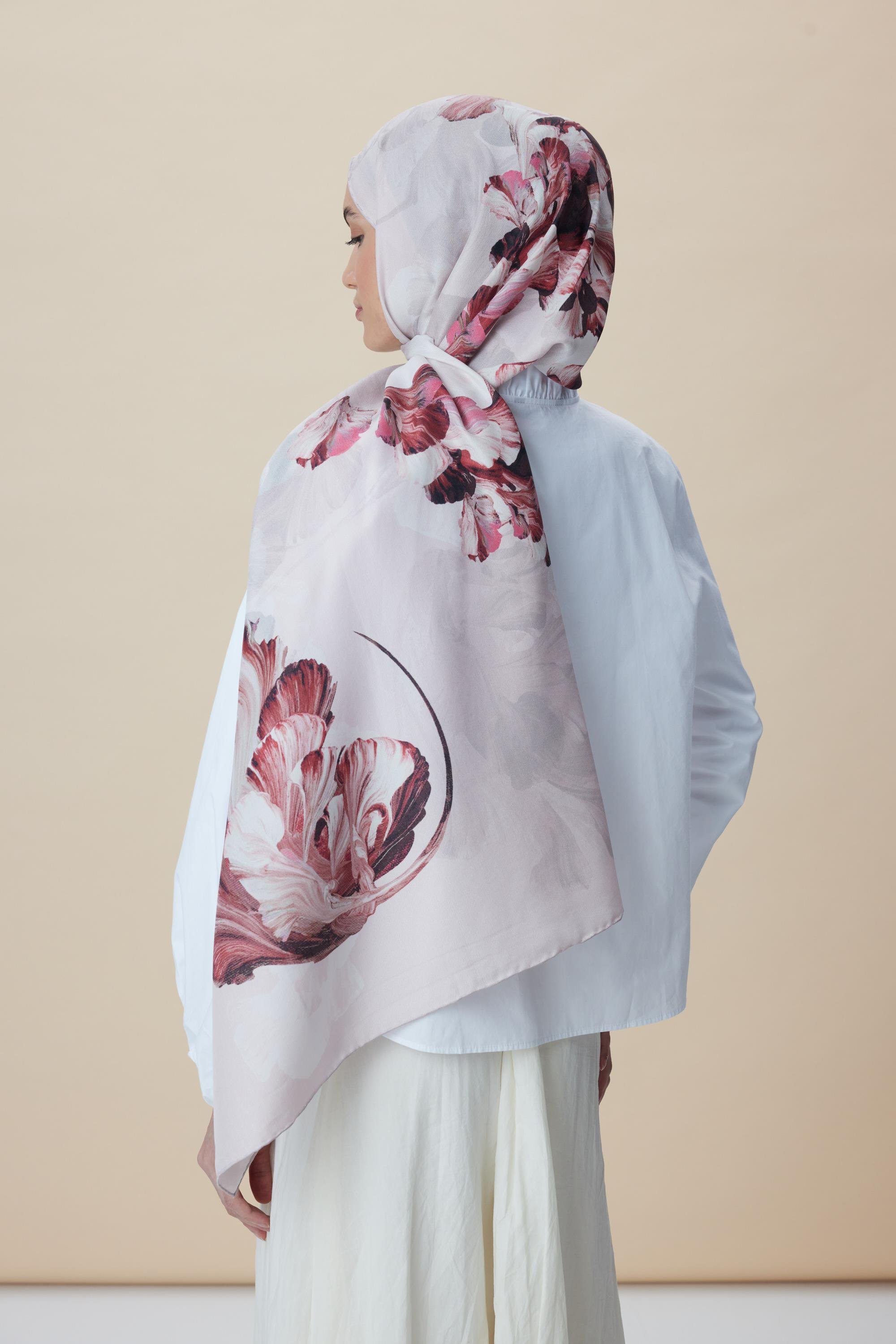 AKVA PAMUK İPEK ŞAL 70*190 CM - PUDRA PEMBE