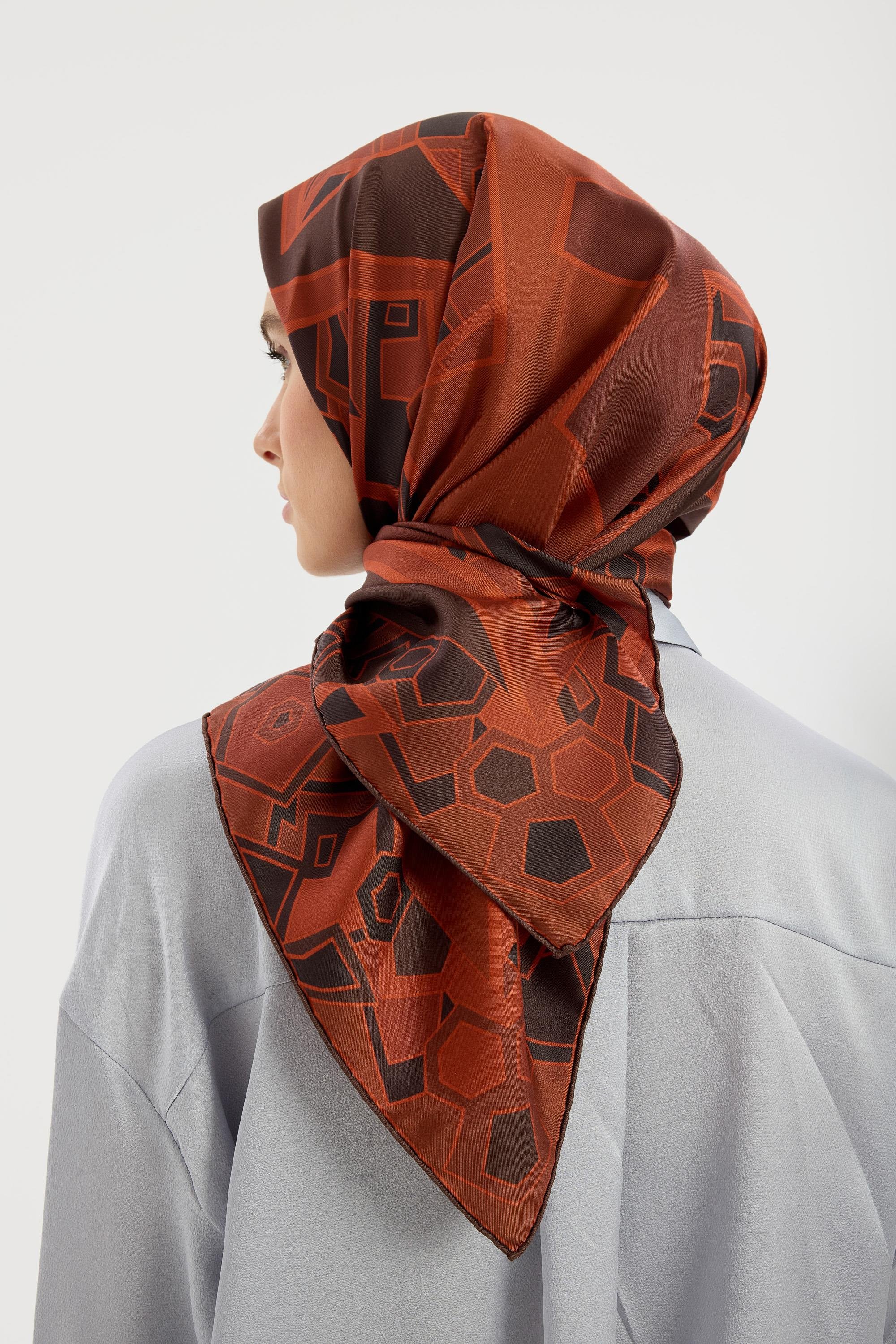 ALEV TİVİL İPEK EŞARP 90*90 CM - KIRMIZI
