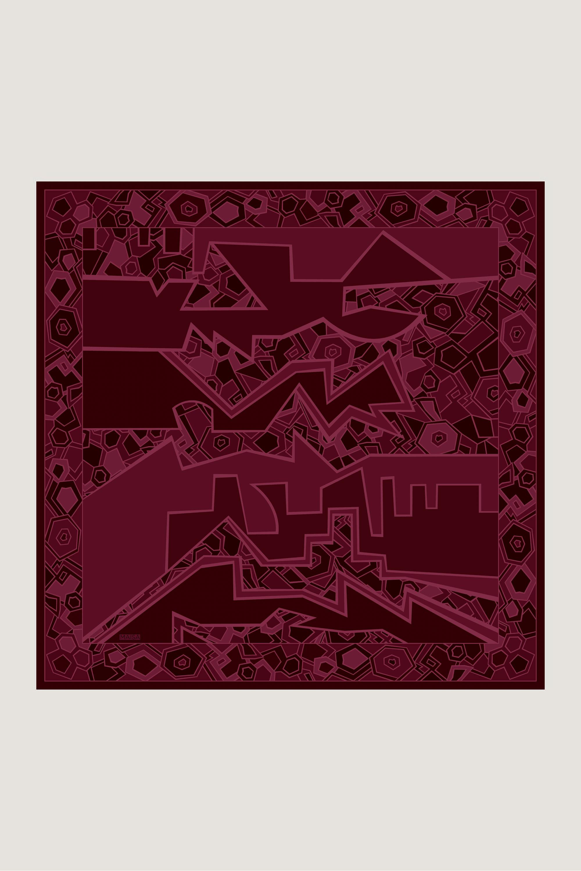 ALEV TİVİL İPEK EŞARP 90*90 CM - MÜRDÜM