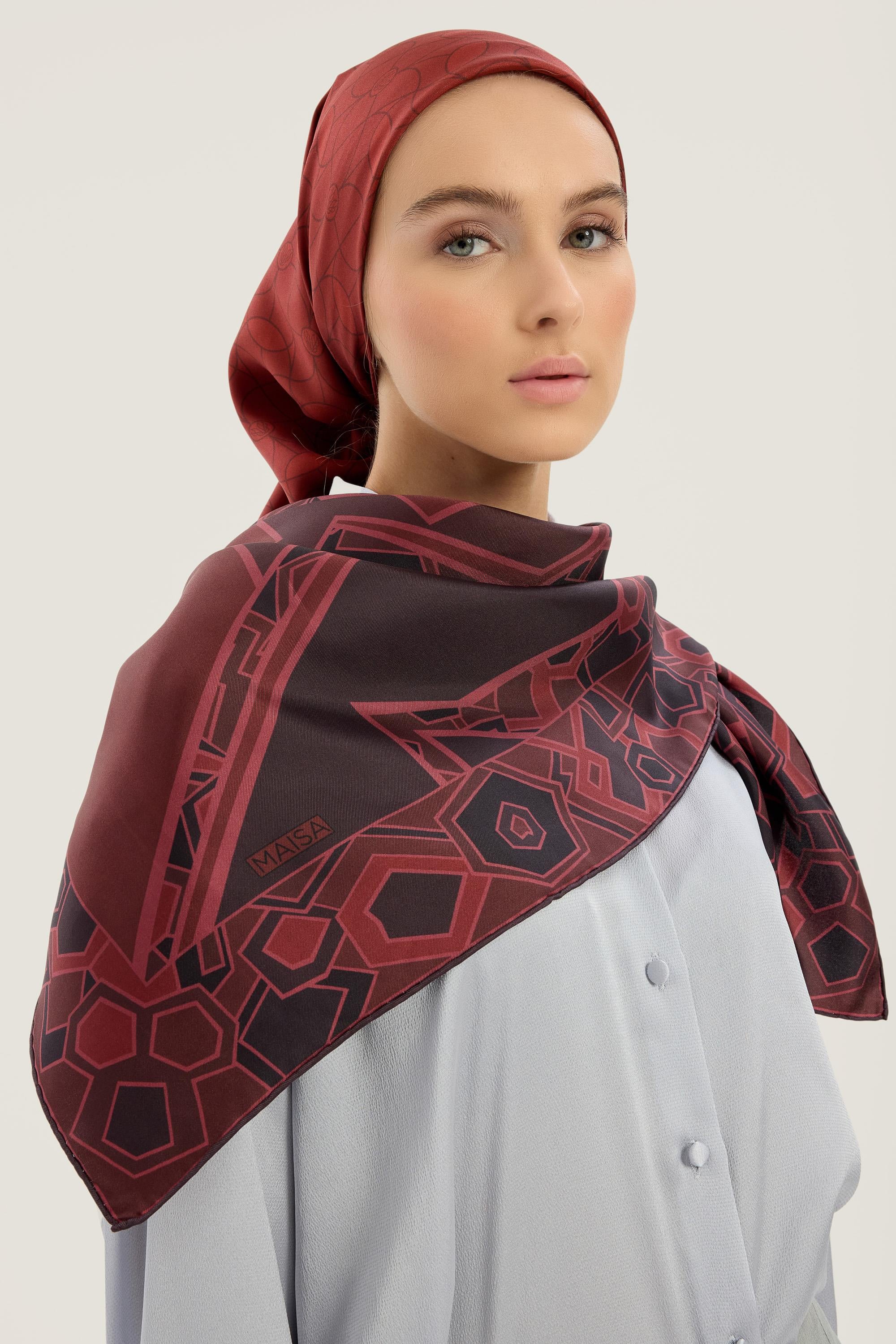 ALEV TİVİL İPEK EŞARP 90*90 CM - MÜRDÜM