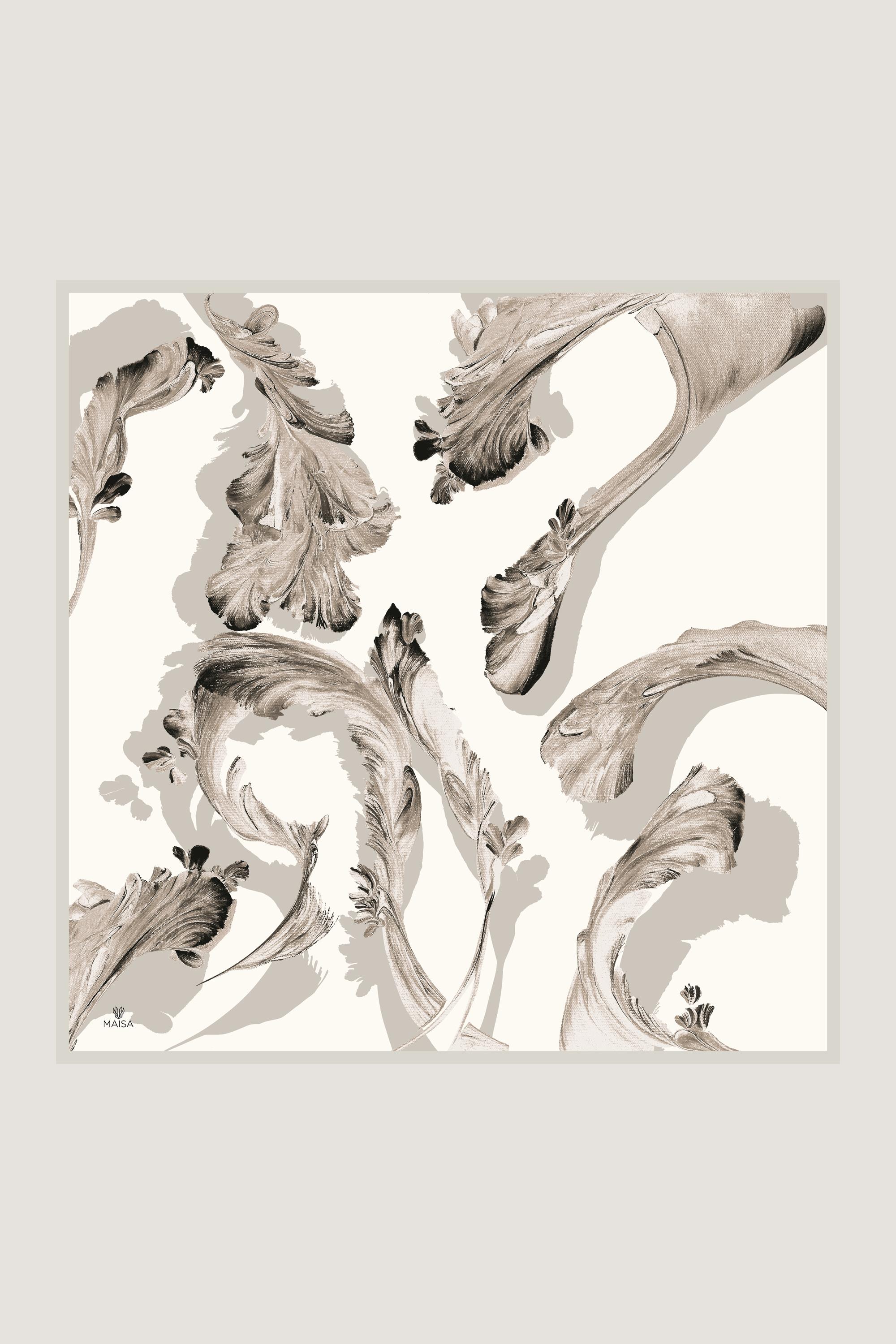 ANİ TİVİL İPEK EŞARP 90*90 CM - KREM