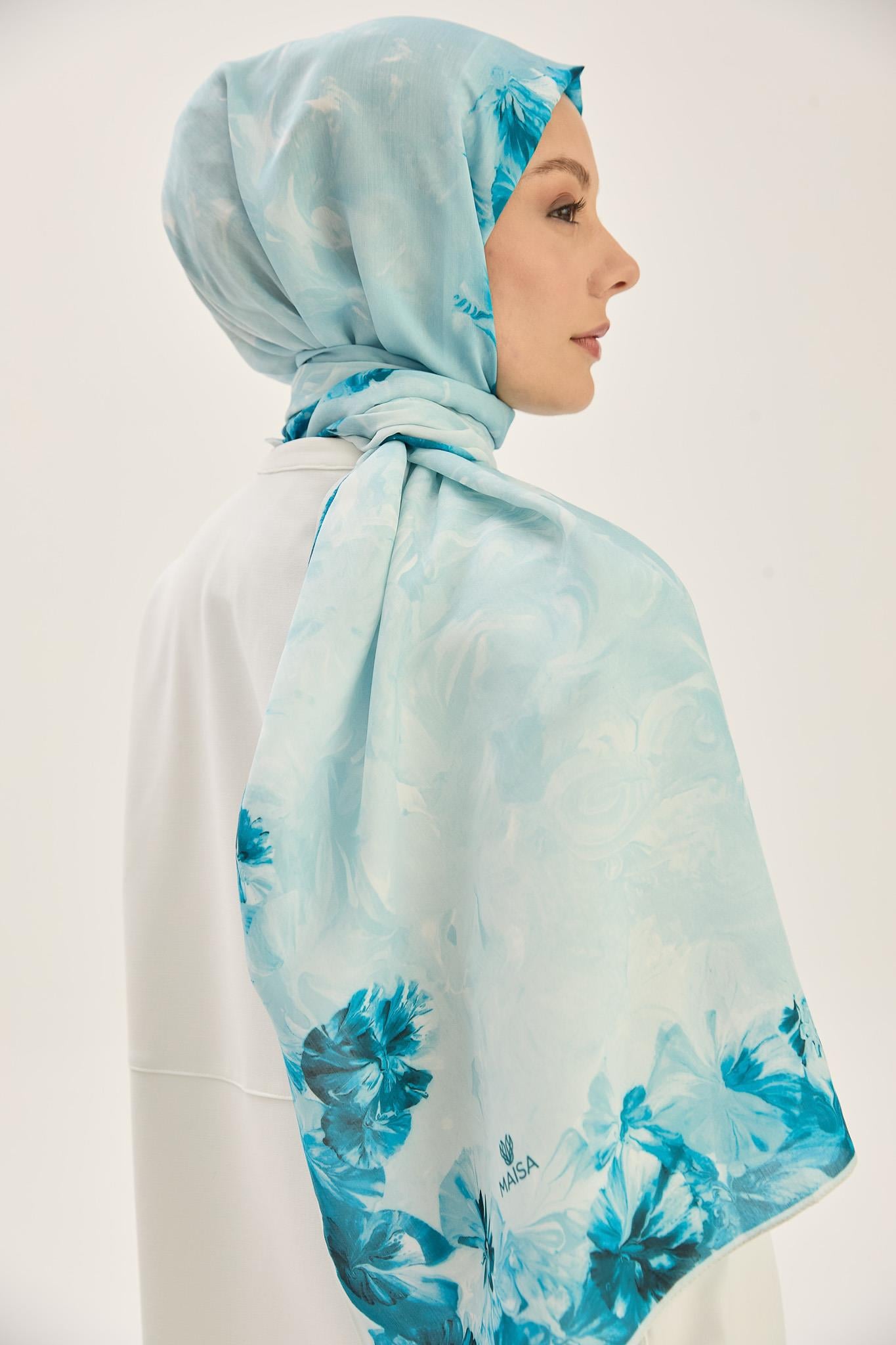 ARUS FLOŞ VİSKON 70*190CM ŞAL - MAVİ 