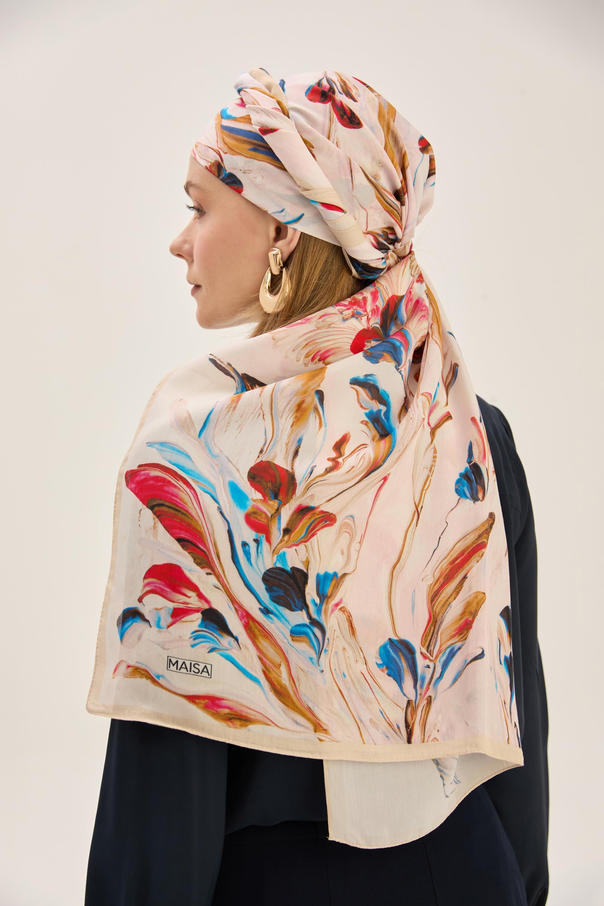 ARYA FLOŞ VİSKON 70*190 CM ŞAL - BEJ