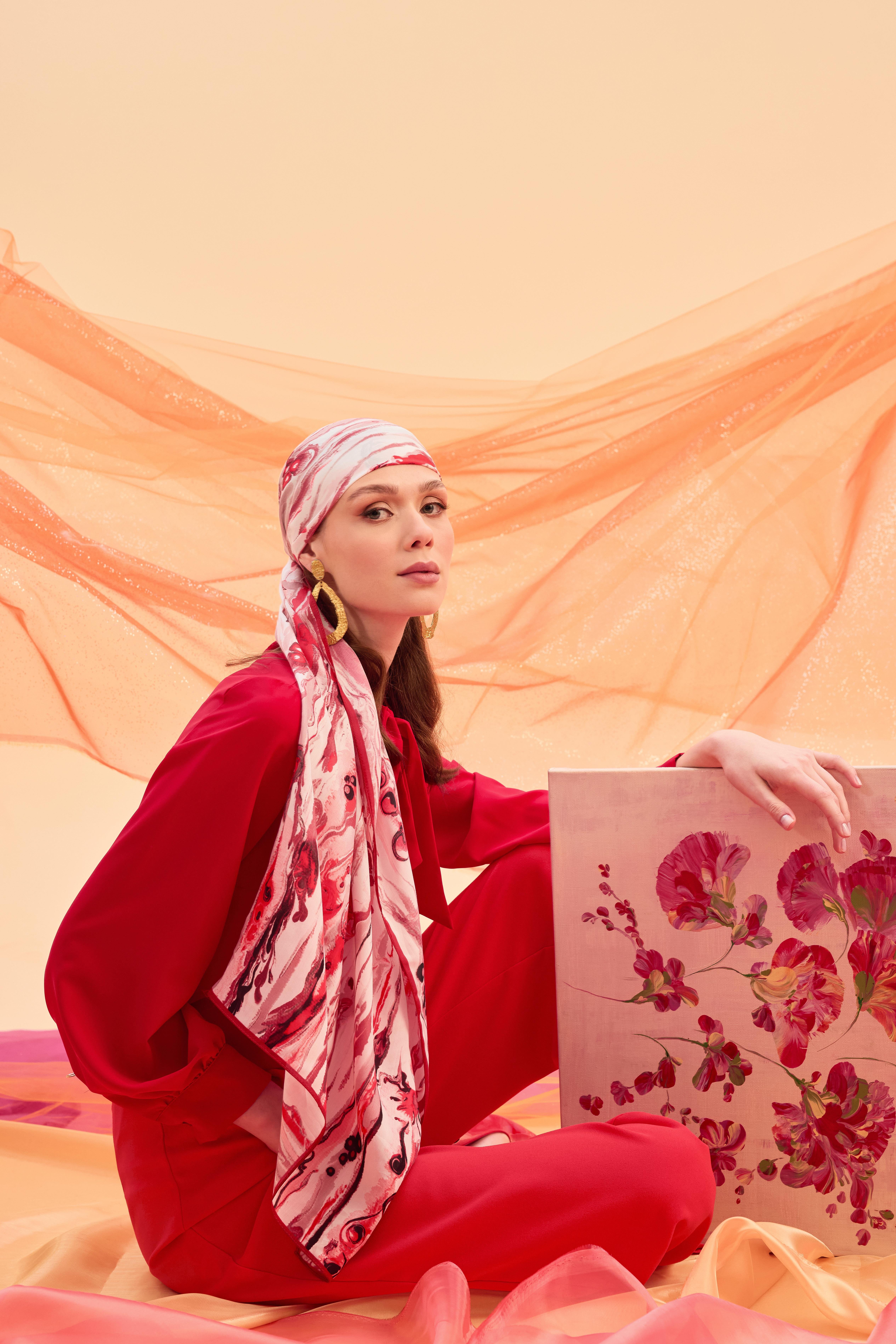 ARYA FLOŞ VİSKON 70*190 CM ŞAL - KIRMIZI