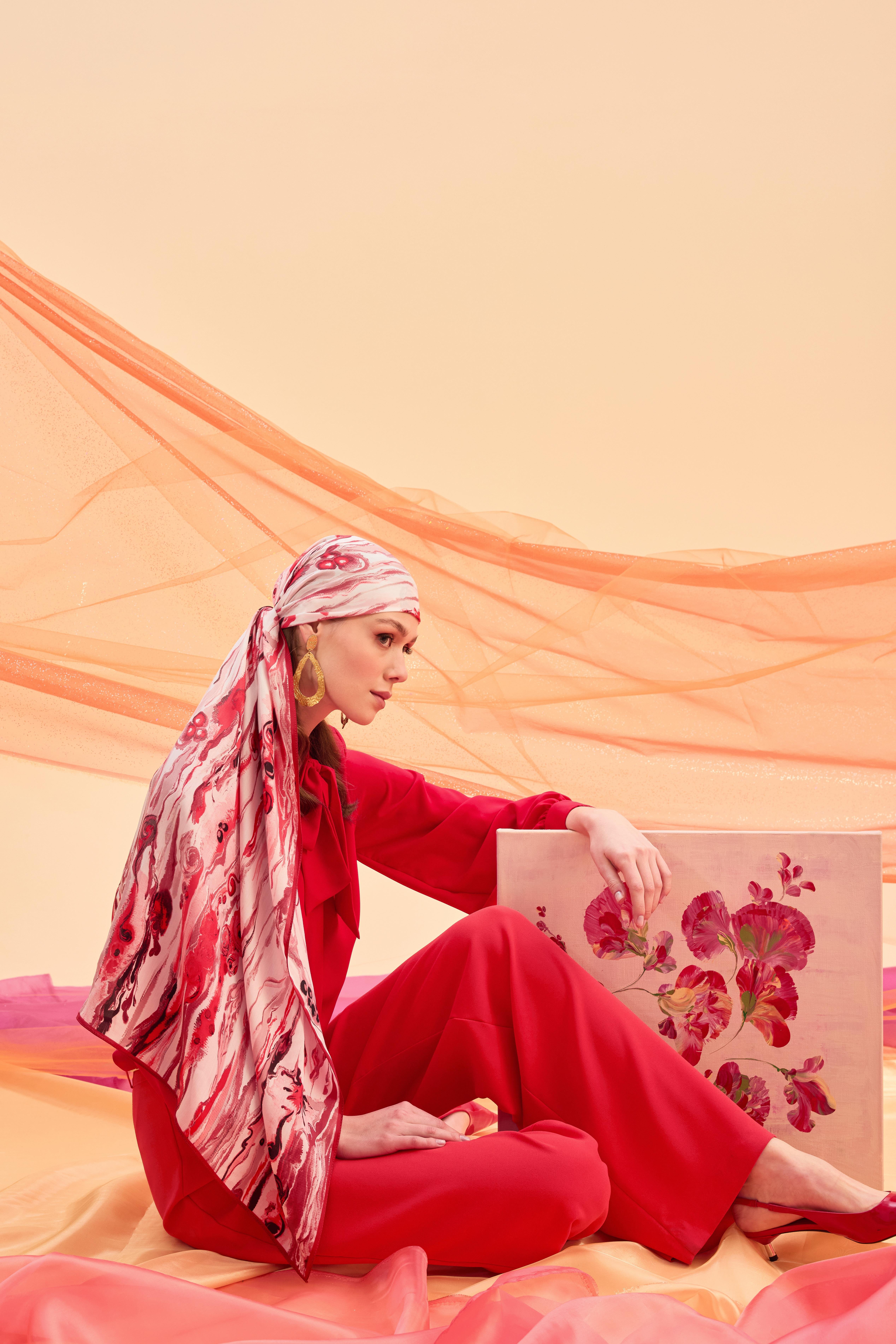 ARYA FLOŞ VİSKON 70*190 CM ŞAL - KIRMIZI