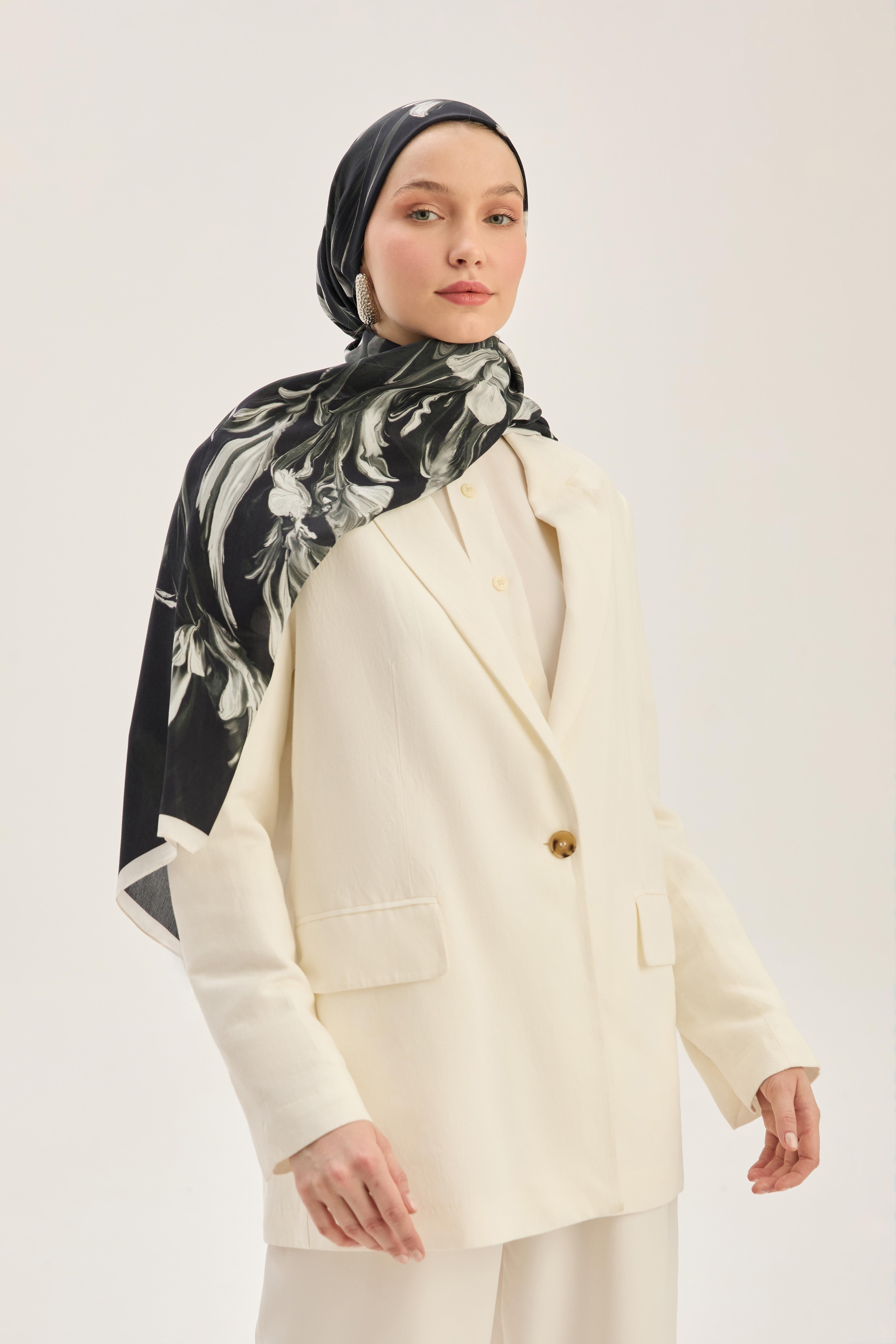 ARYA FLOŞ VİSKON 70*190 CM ŞAL - SİYAH