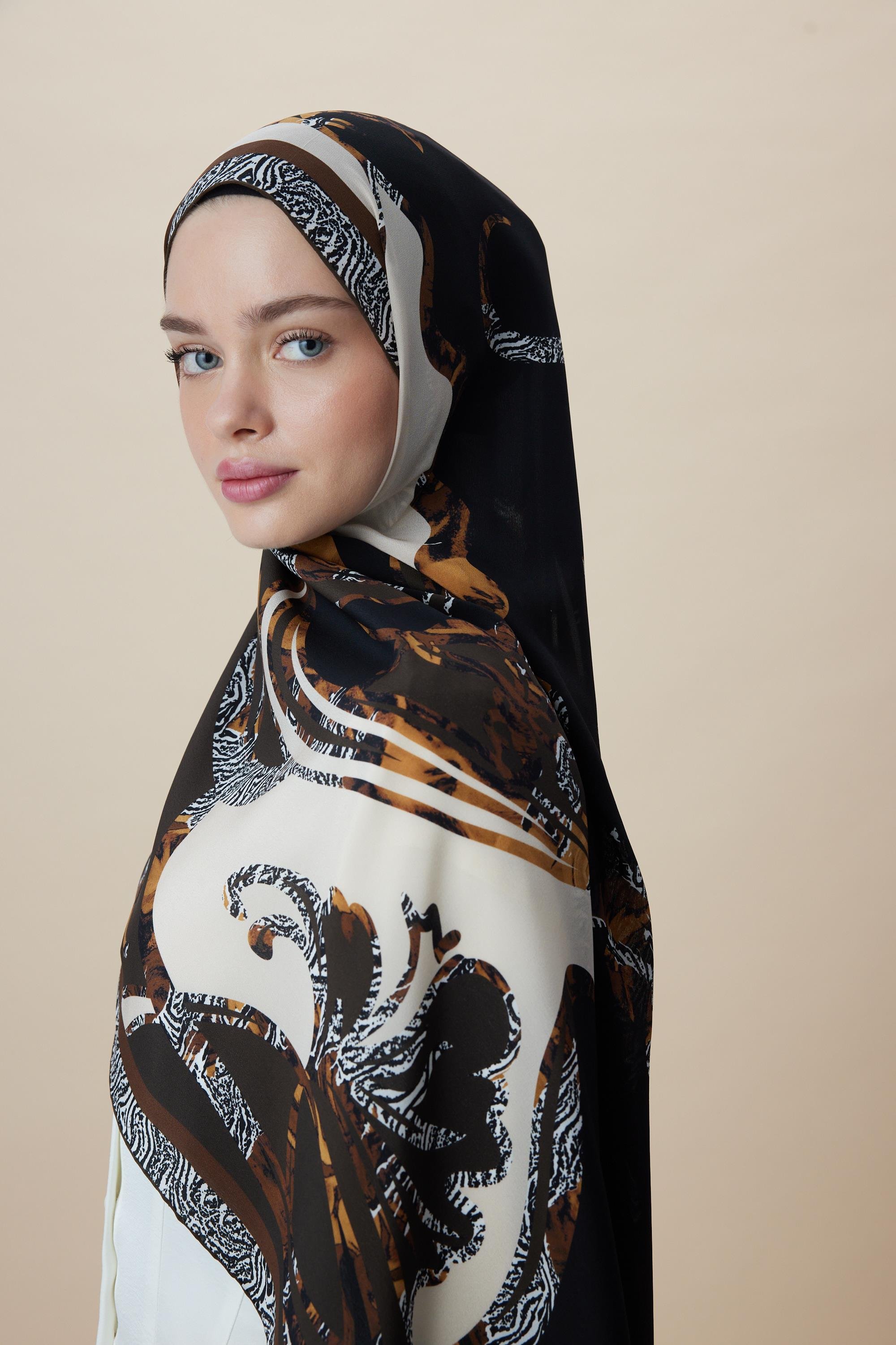 AYÇIL KREP İPEK ŞAL 70*190 CM - GOLD
