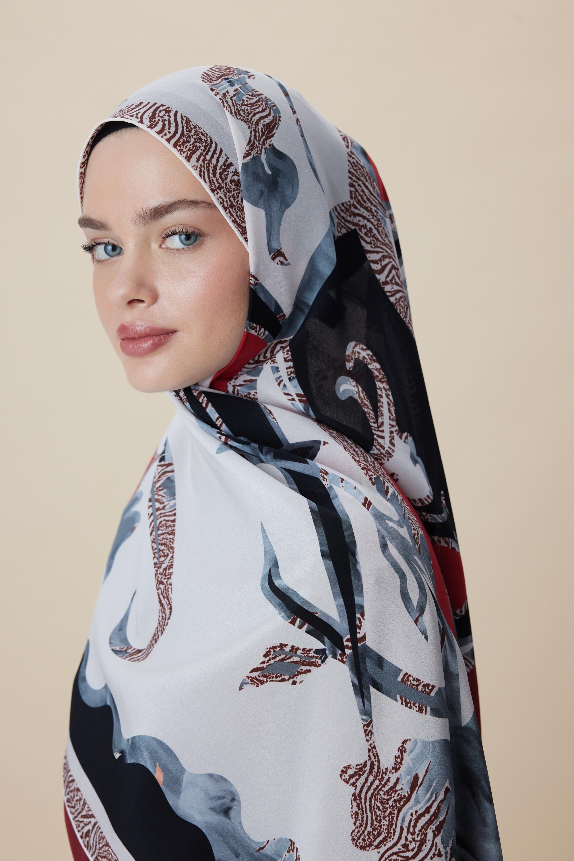 AYÇIL KREP İPEK ŞAL 70*190 CM - KIRMIZI