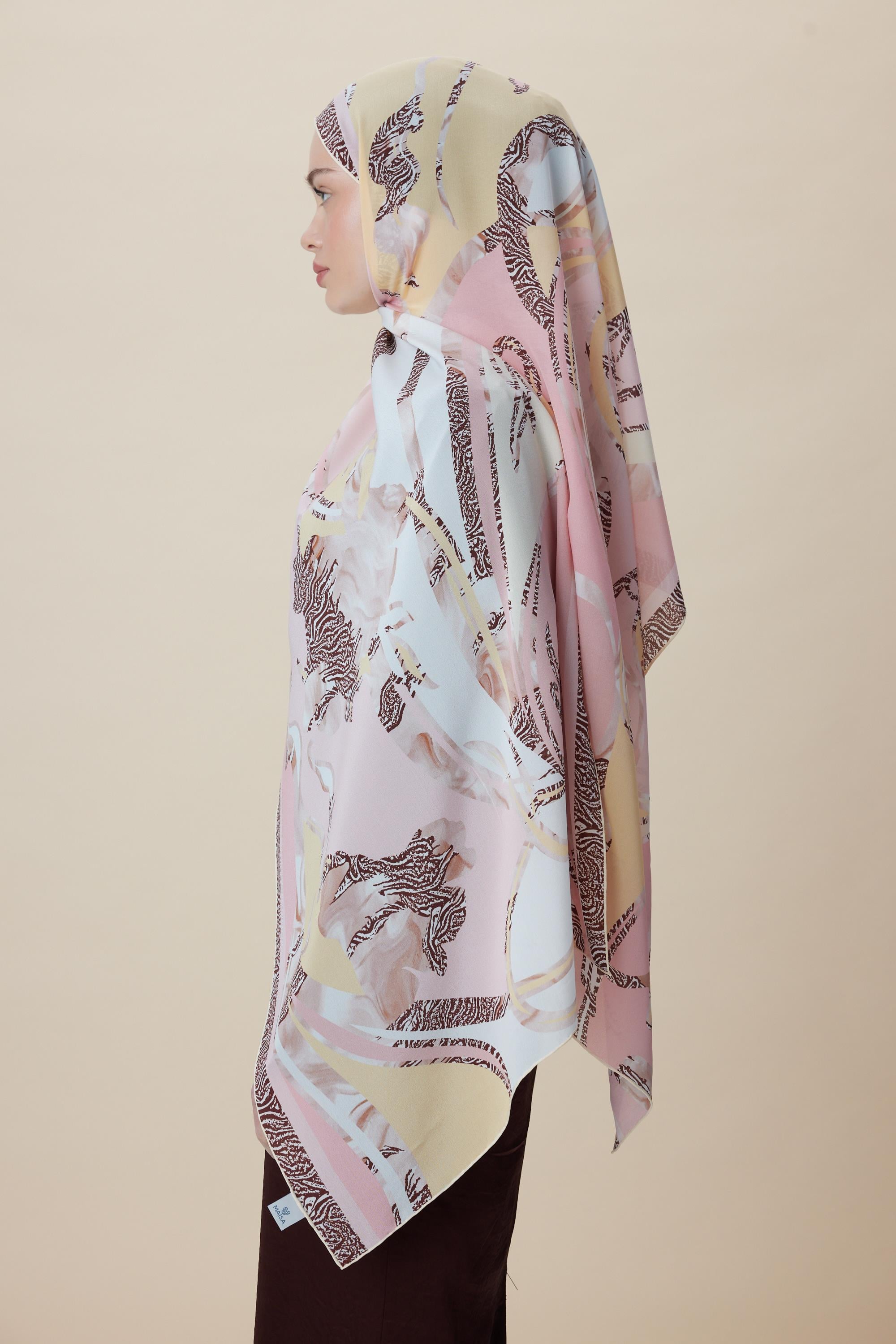 AYÇIL KREP İPEK ŞAL 70*190 CM - PEMBE