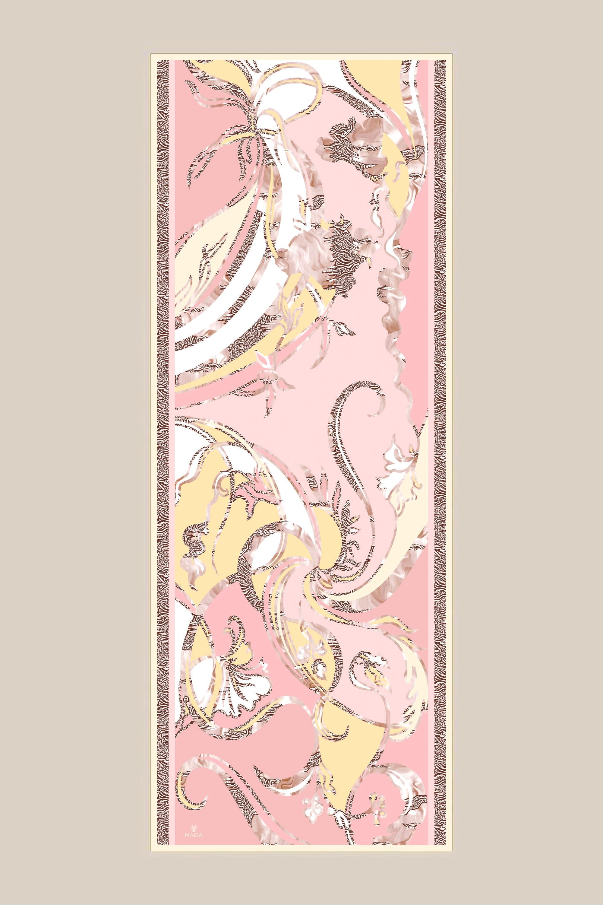 AYÇIL KREP İPEK ŞAL 70*190 CM - PEMBE