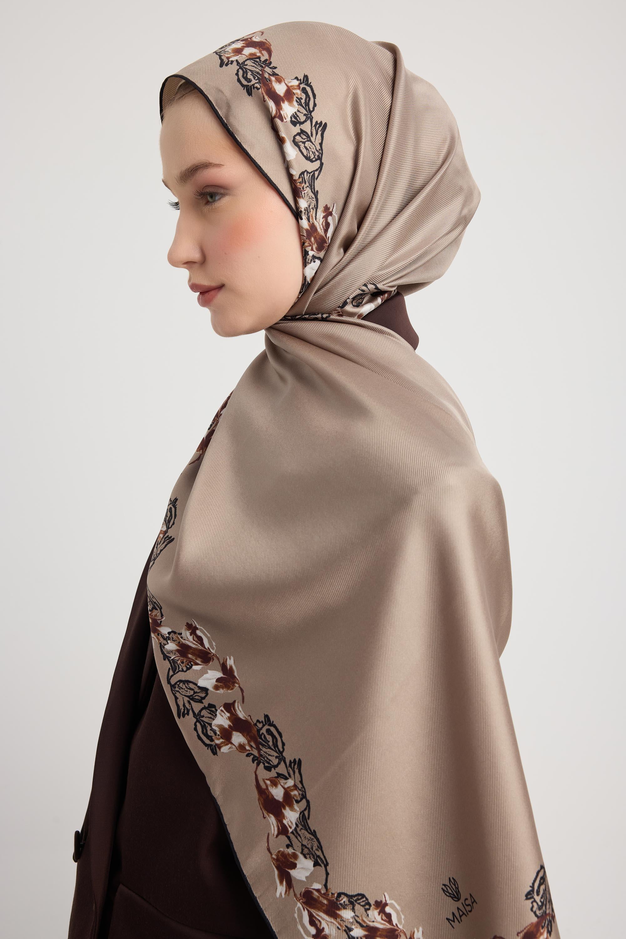 BADE MULBERRY İPEK ŞAL 70*190 CM - CAMEL