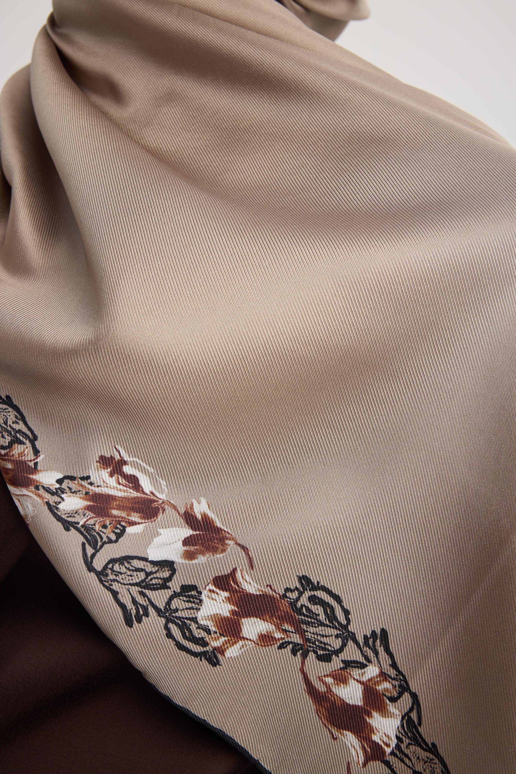 BADE MULBERRY İPEK ŞAL 70*190 CM - CAMEL