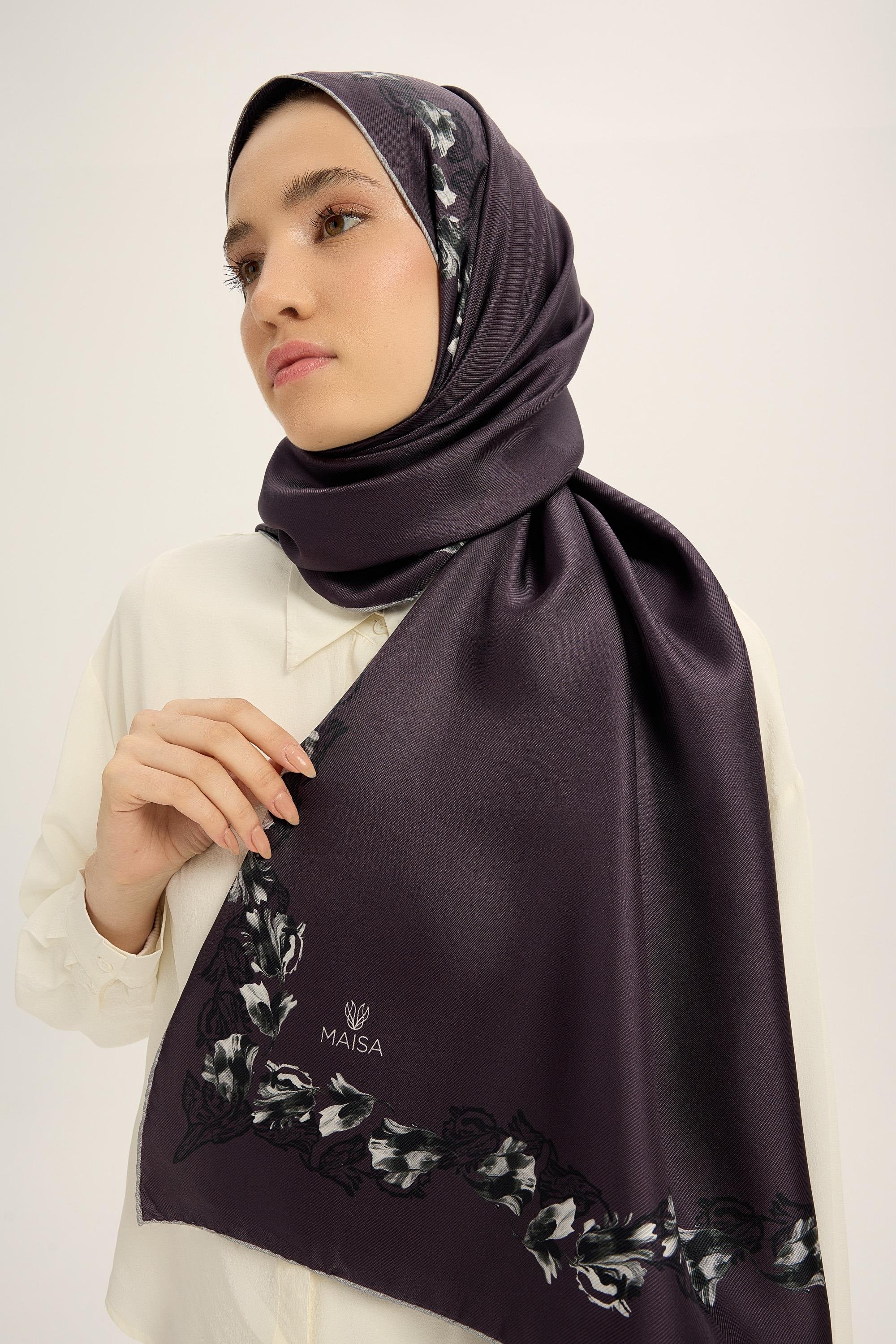 BADE MULBERRY İPEK ŞAL 70*190 CM - MÜRDÜM