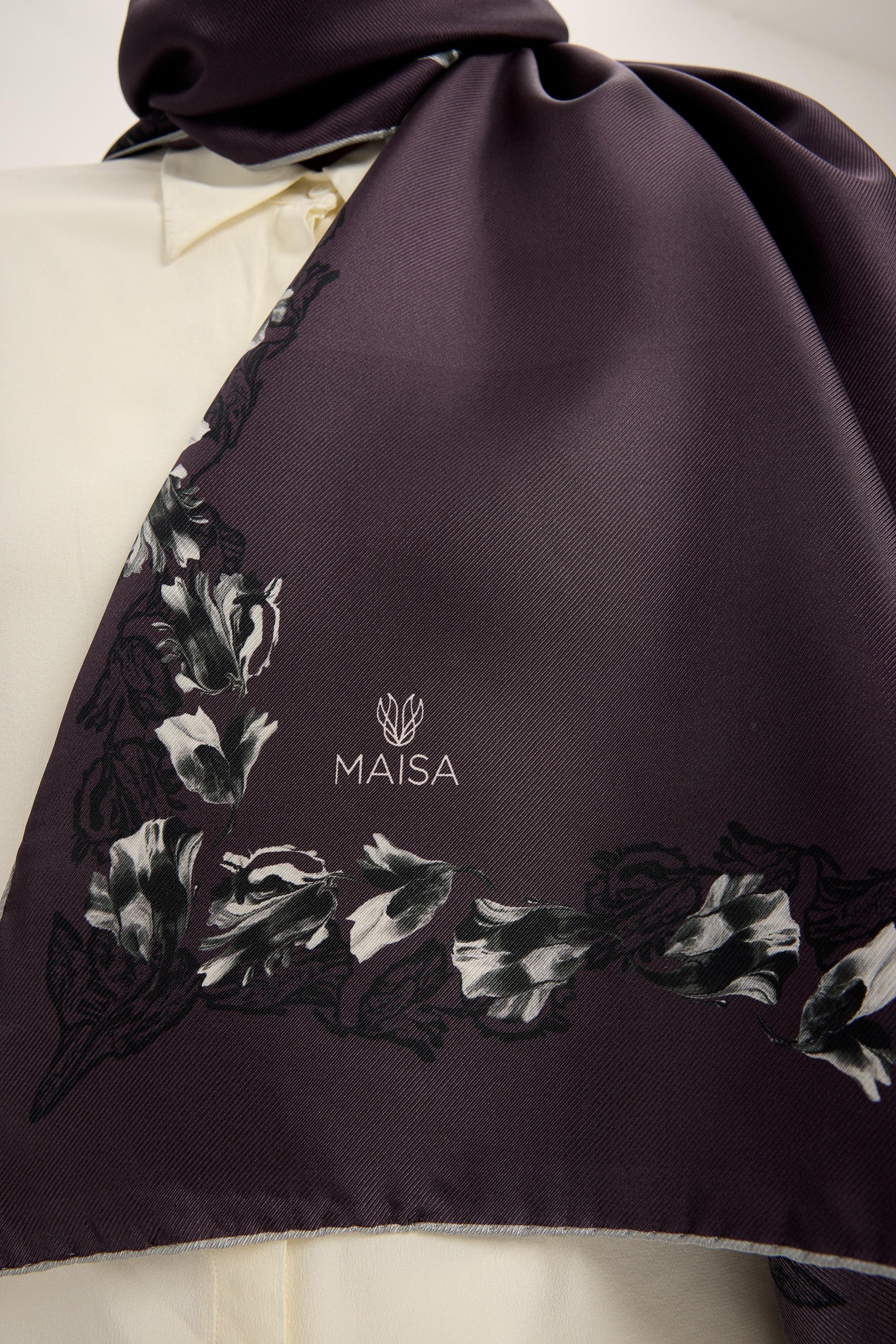 BADE MULBERRY İPEK ŞAL 70*190 CM - MÜRDÜM