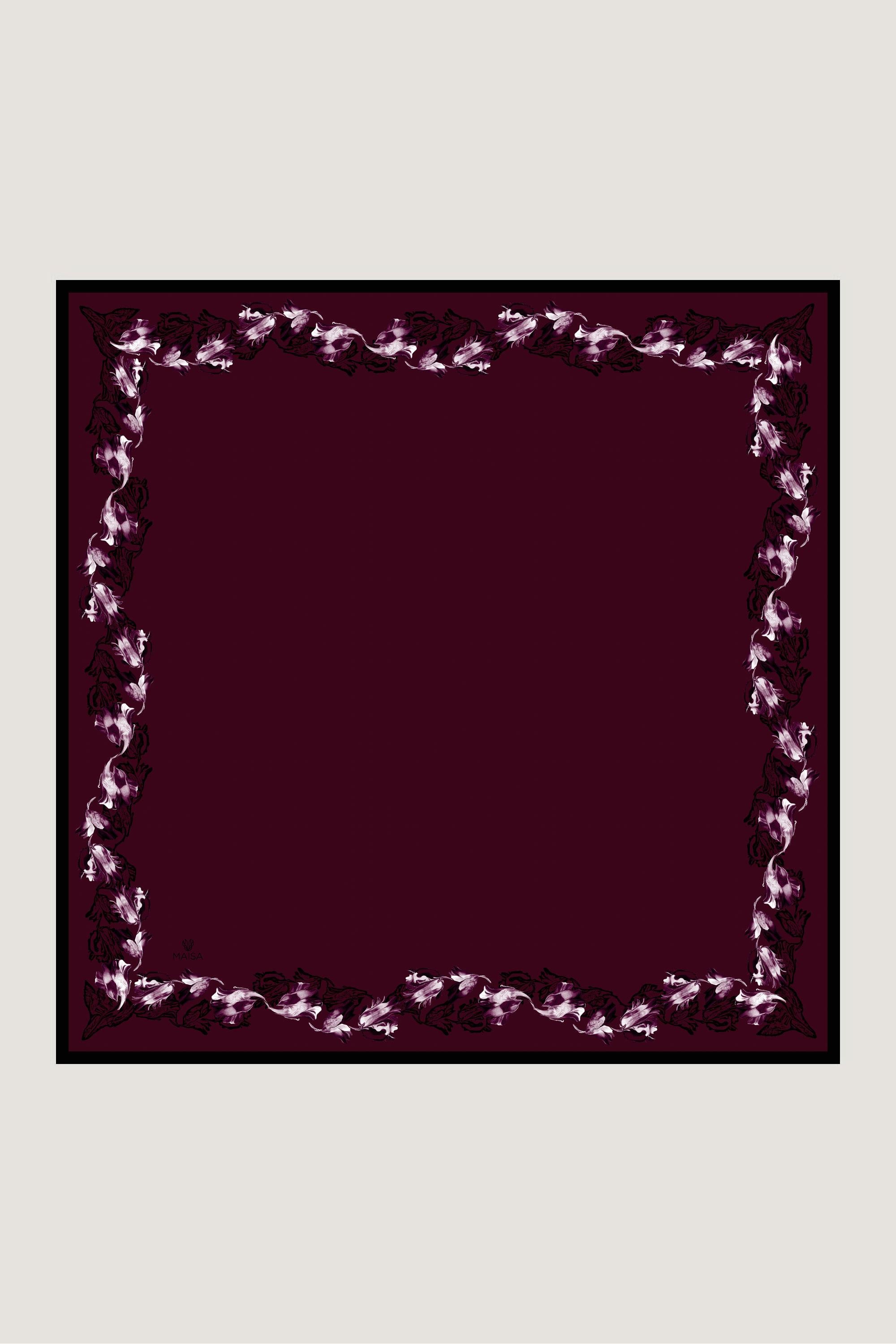 BADE TİVİL İPEK EŞARP 90*90 CM - MÜRDÜM