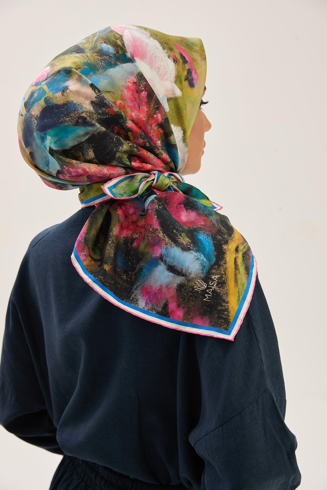 BENNE TİVİL İPEK EŞARP 90*90 CM - PEMBE