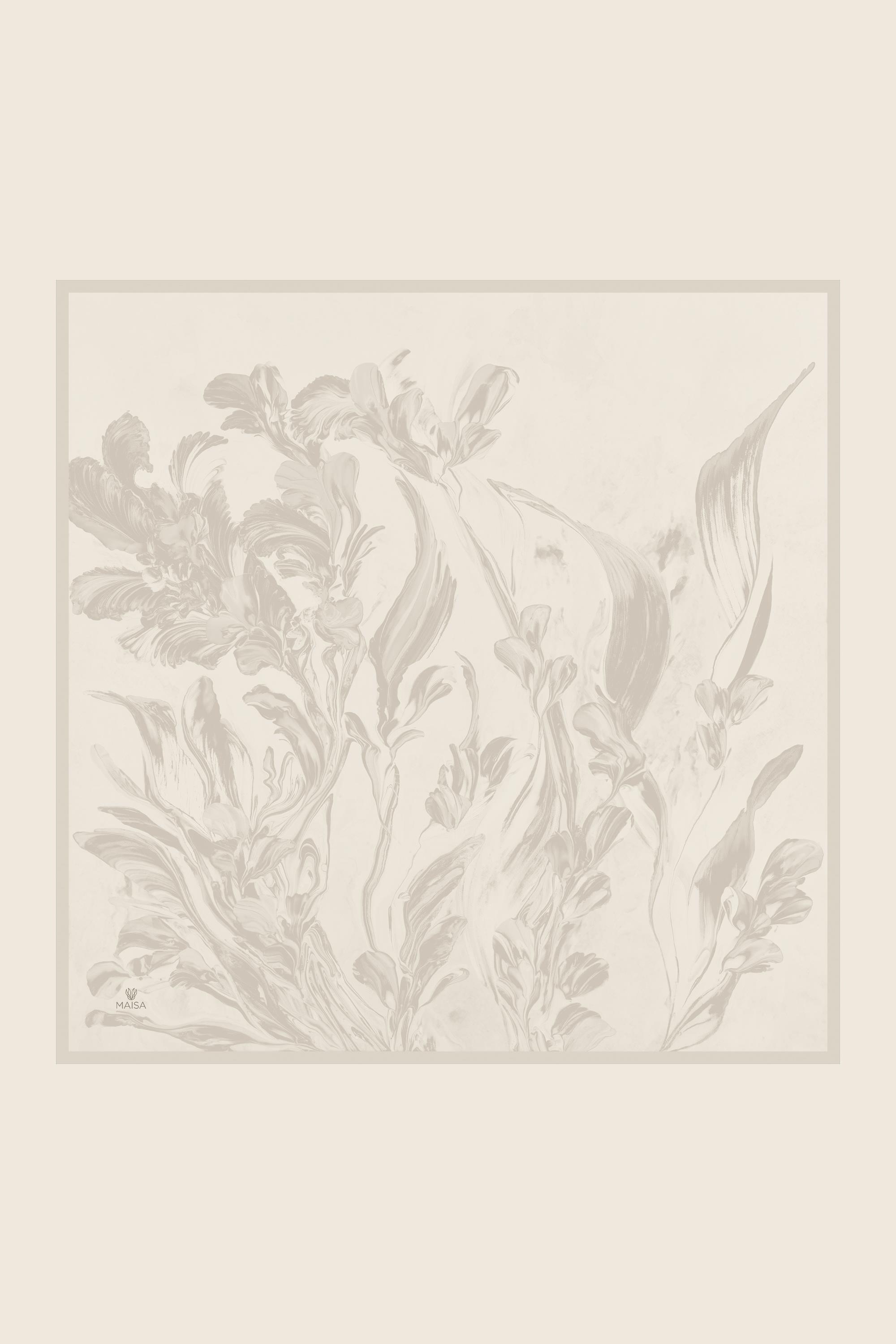 BUĞU MULBERRY İPEK EŞARP 90*90 CM - BEJ