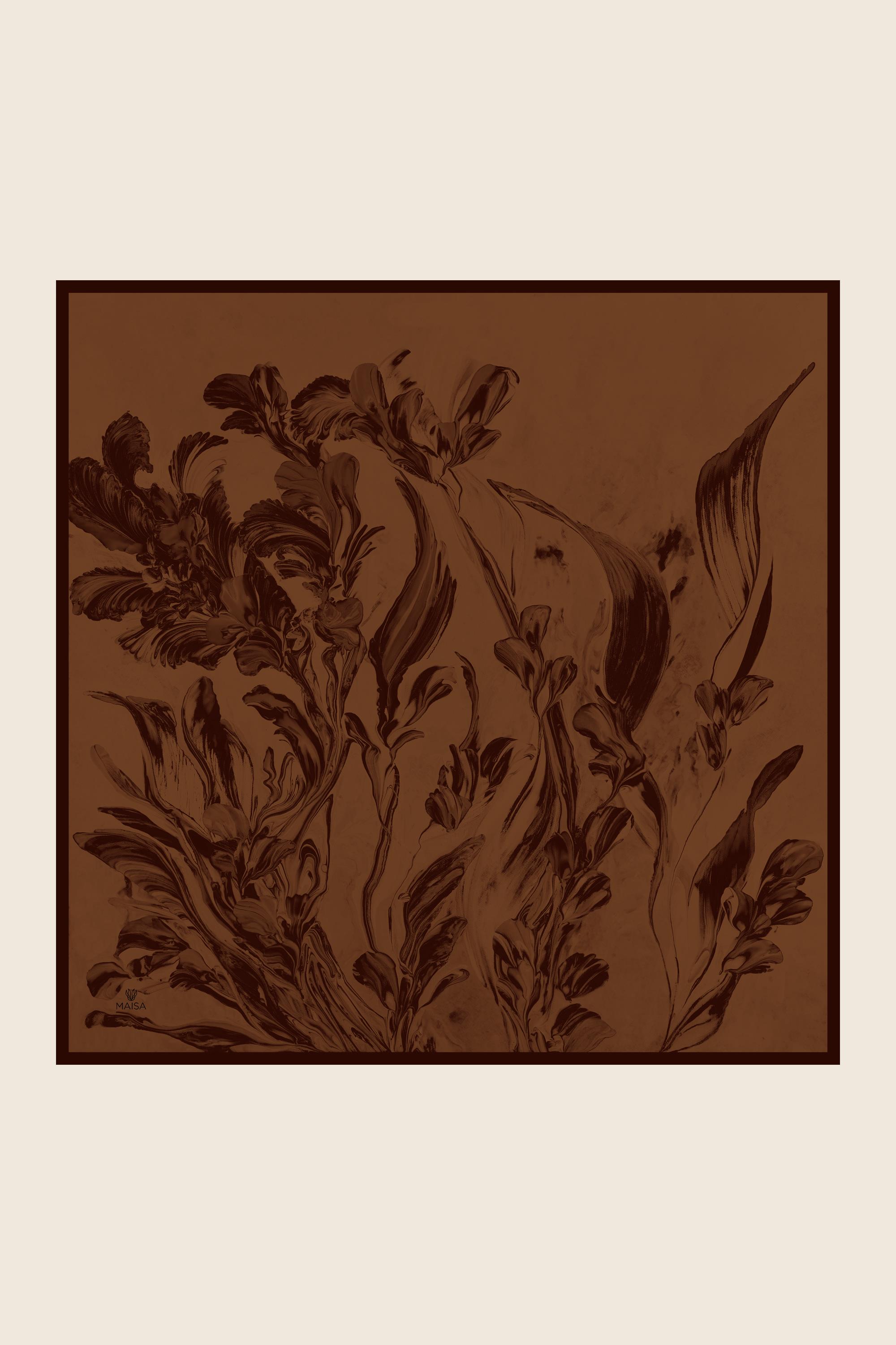 BUĞU MULBERRY İPEK EŞARP 90*90 CM - TABA