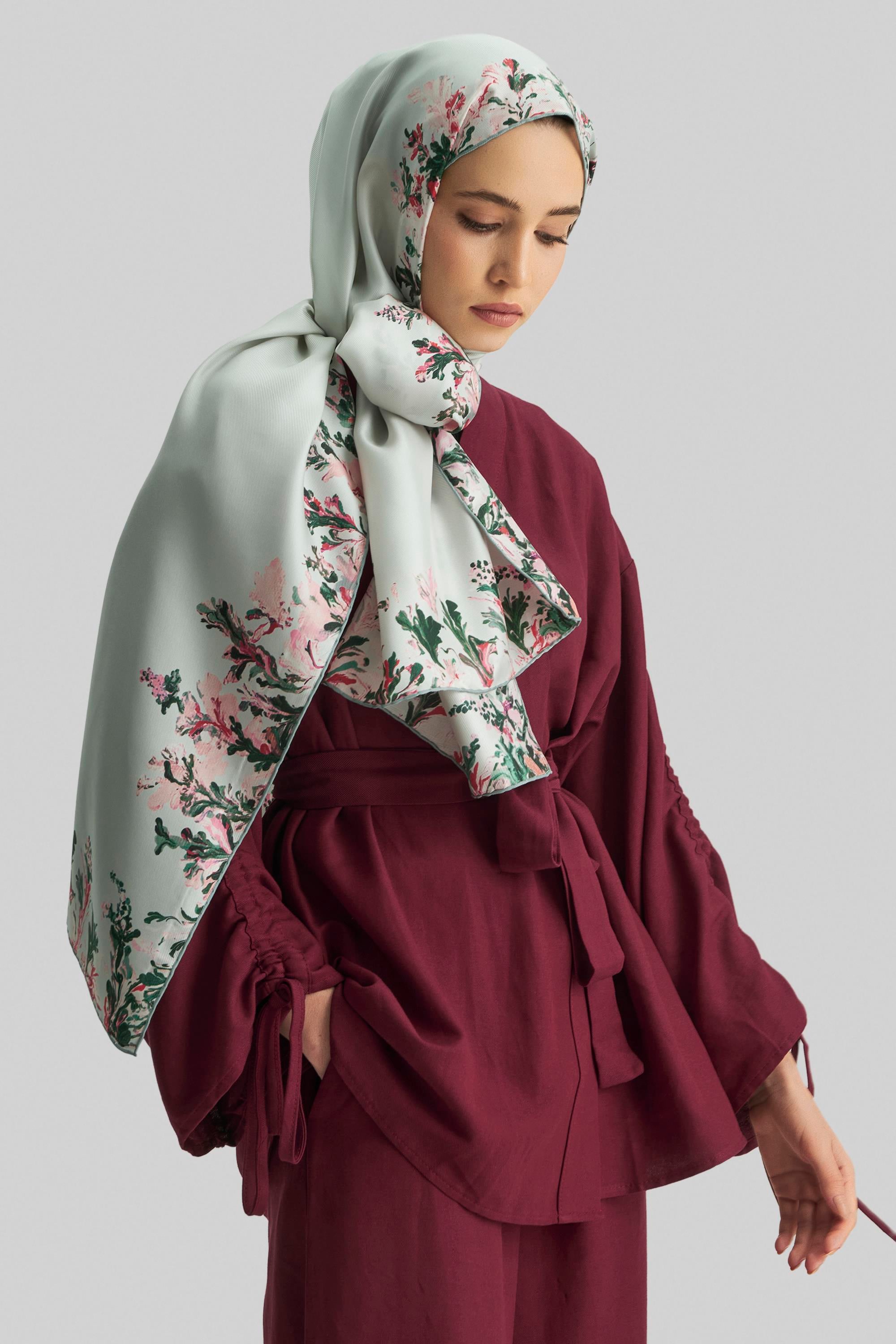 BURCU MULBERRY İPEK ŞAL 70*190 CM - FİLİZİ YEŞİL