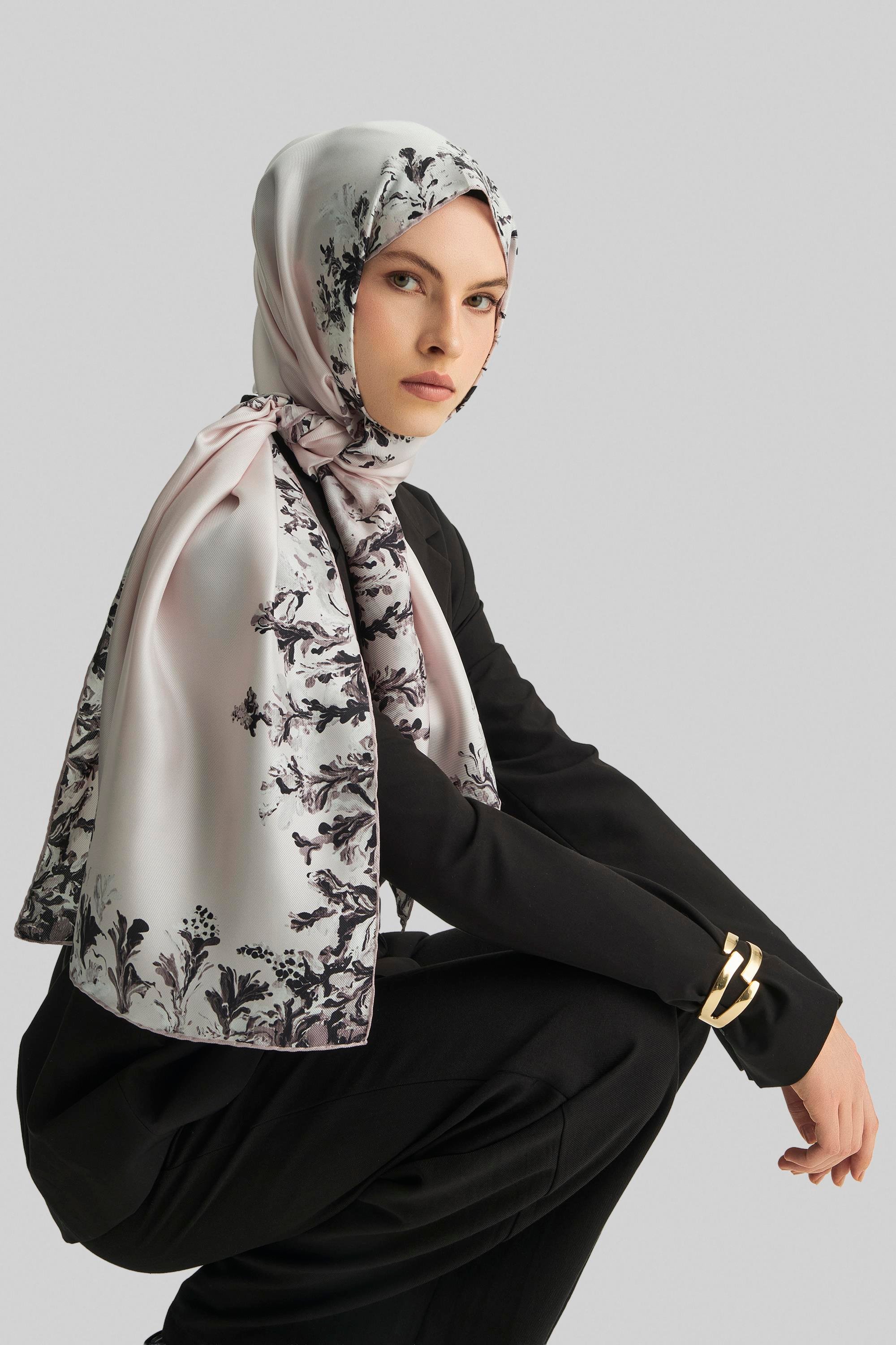 BURCU MULBERRY İPEK ŞAL 70*190 CM - GÜL KURUSU