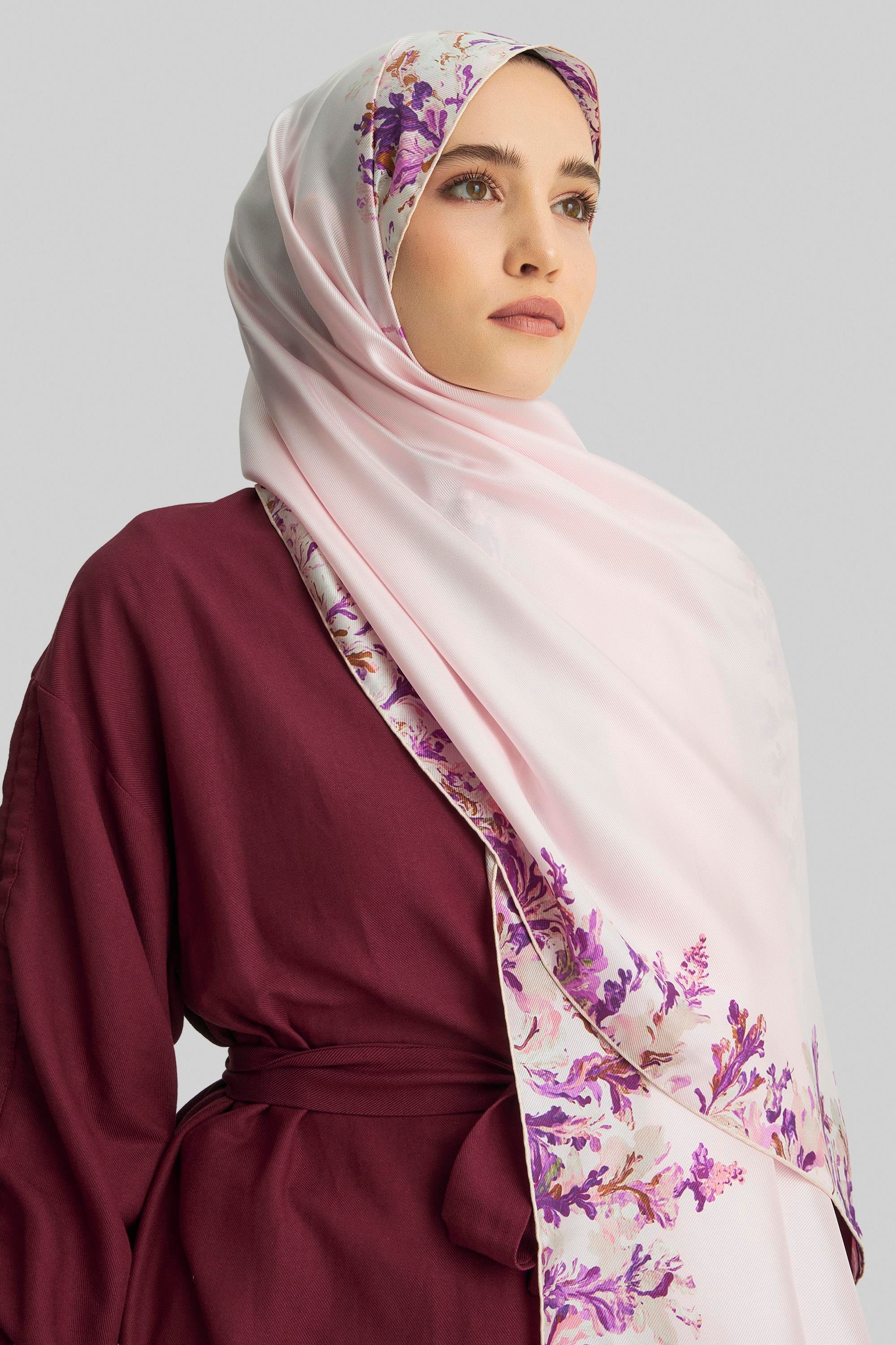 BURCU MULBERRY İPEK ŞAL 70*190 CM - PEMBE