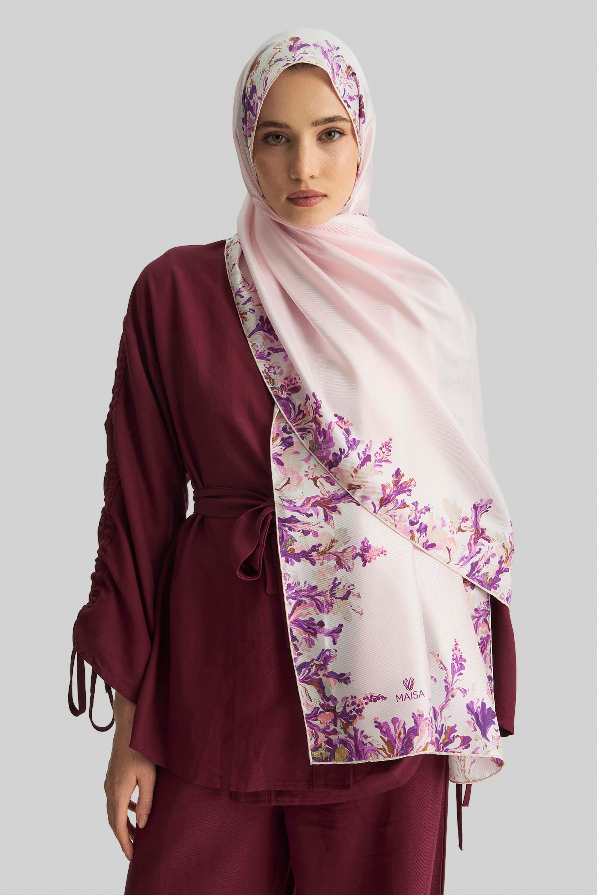 BURCU MULBERRY İPEK ŞAL 70*190 CM - PEMBE