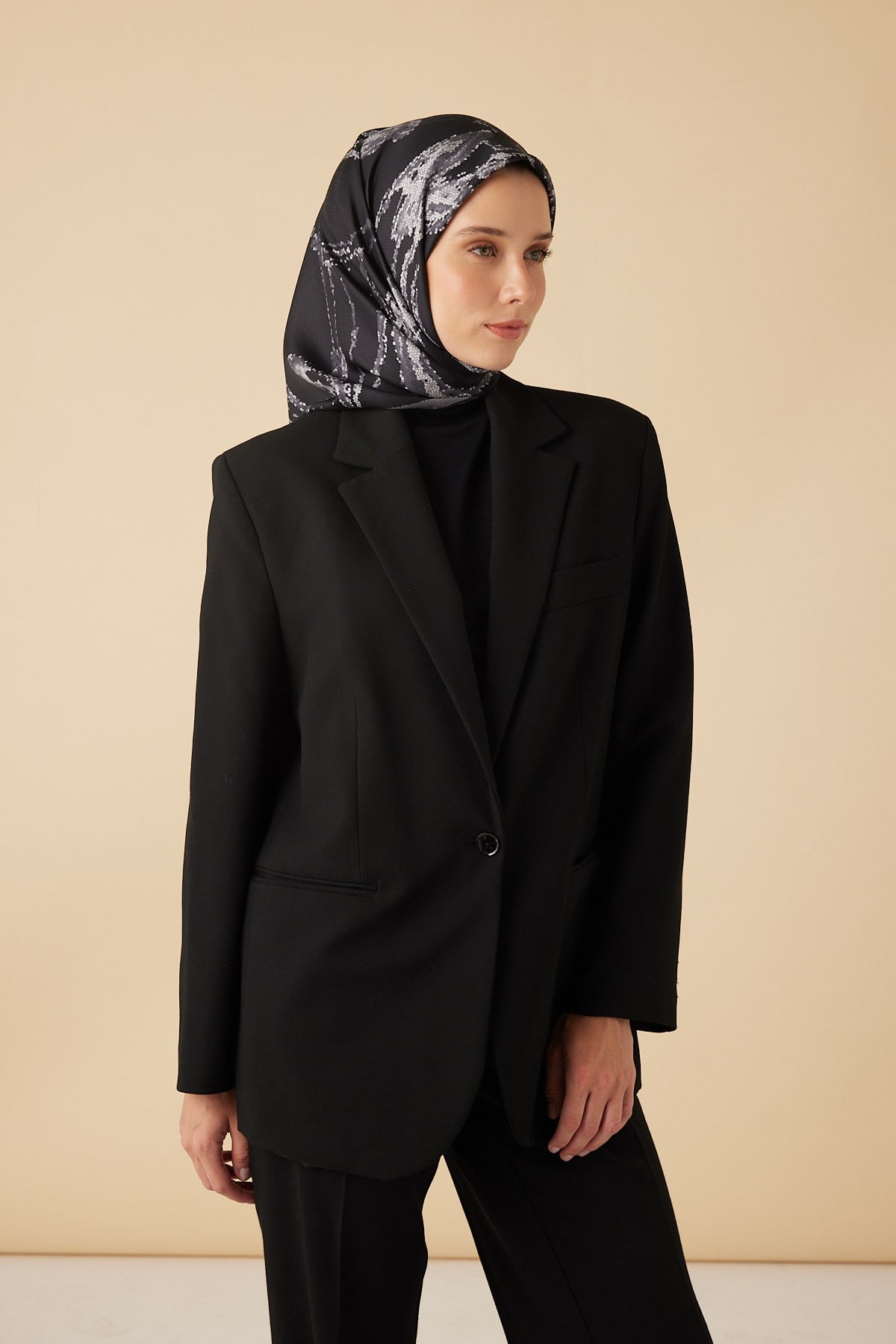 CEVLAN MULBERRY İPEK EŞARP 90*90 CM - ANTRASİT