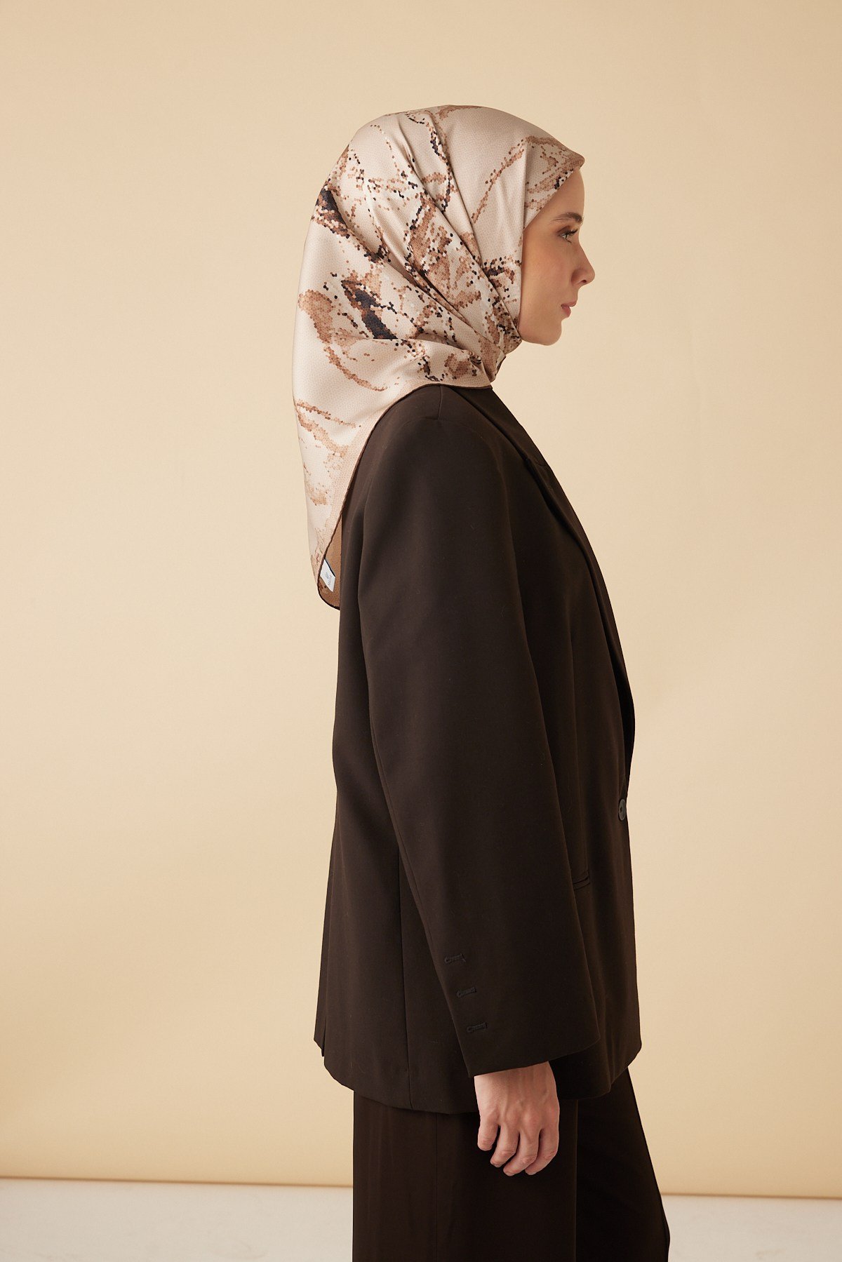 CEVLAN MULBERRY İPEK EŞARP 90*90 CM - BEJ