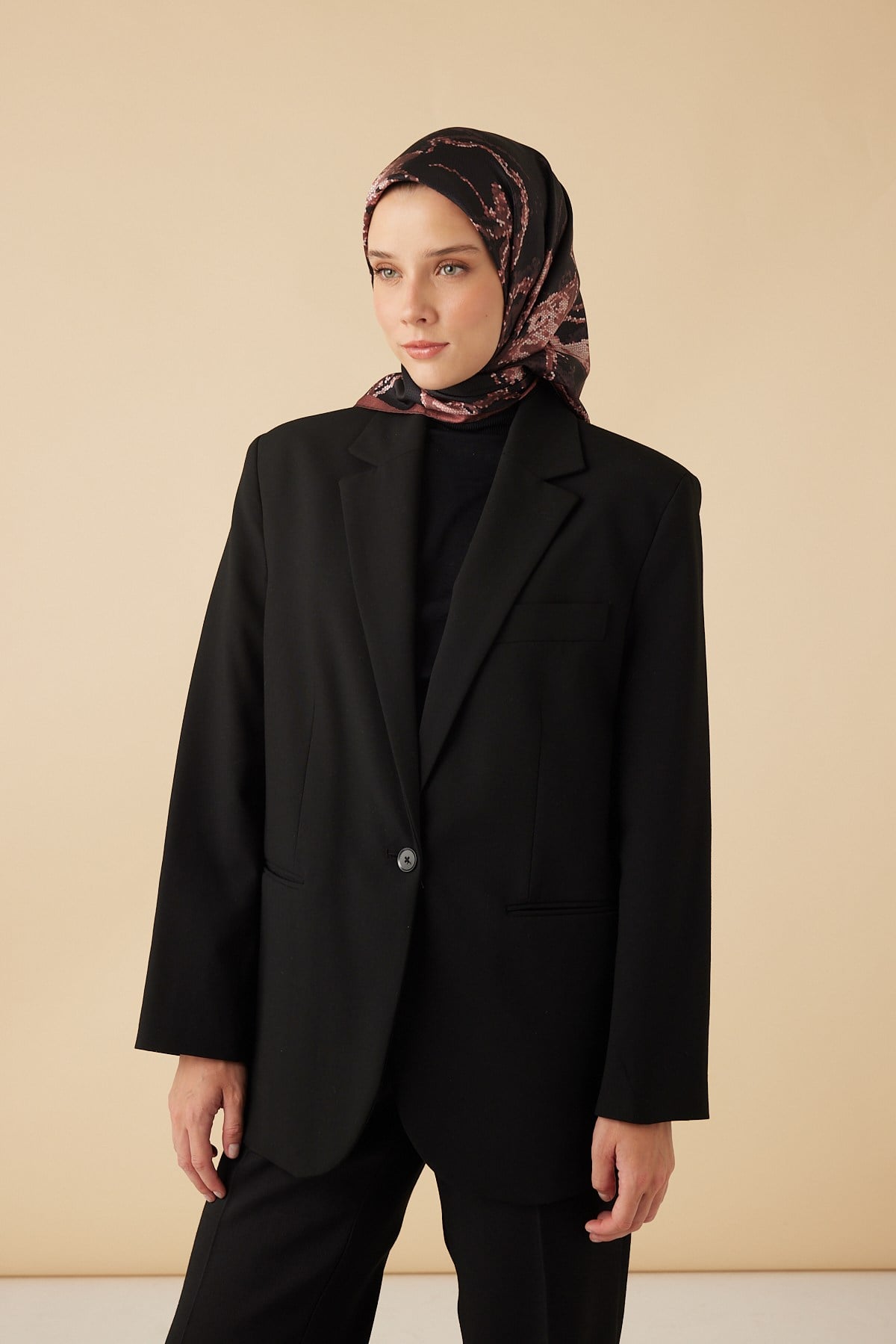 CEVLAN MULBERRY İPEK EŞARP 90*90 CM - GÜL KURUSU