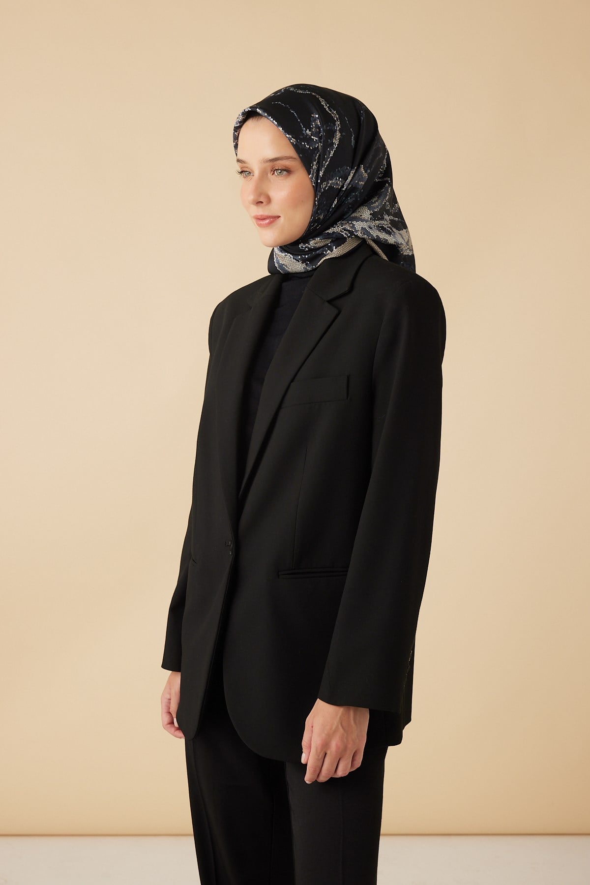 CEVLAN MULBERRY İPEK EŞARP 90*90 CM - KOYU MAVİ