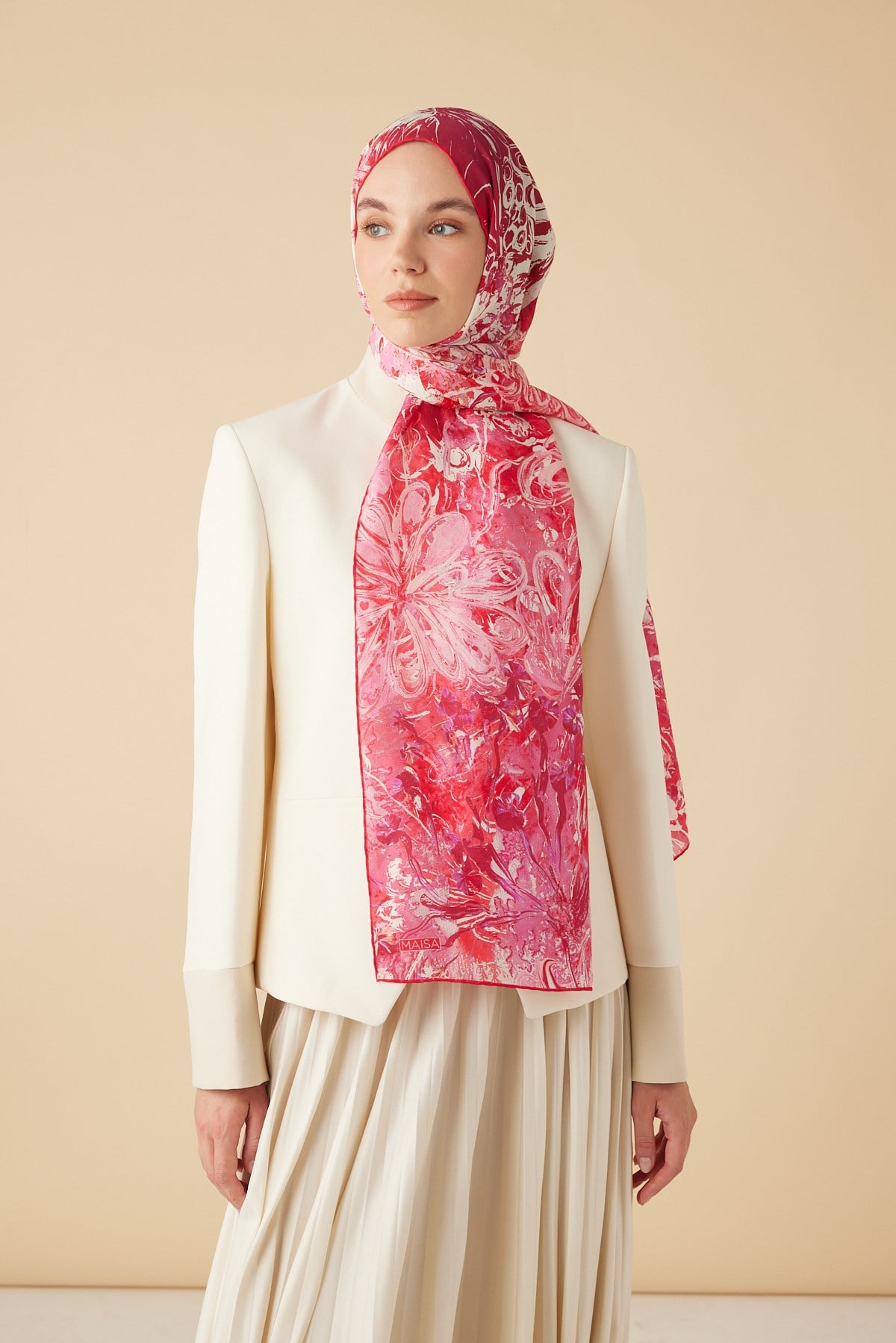 DEM PAMUK İPEK ŞAL 70*190 CM - PEMBE