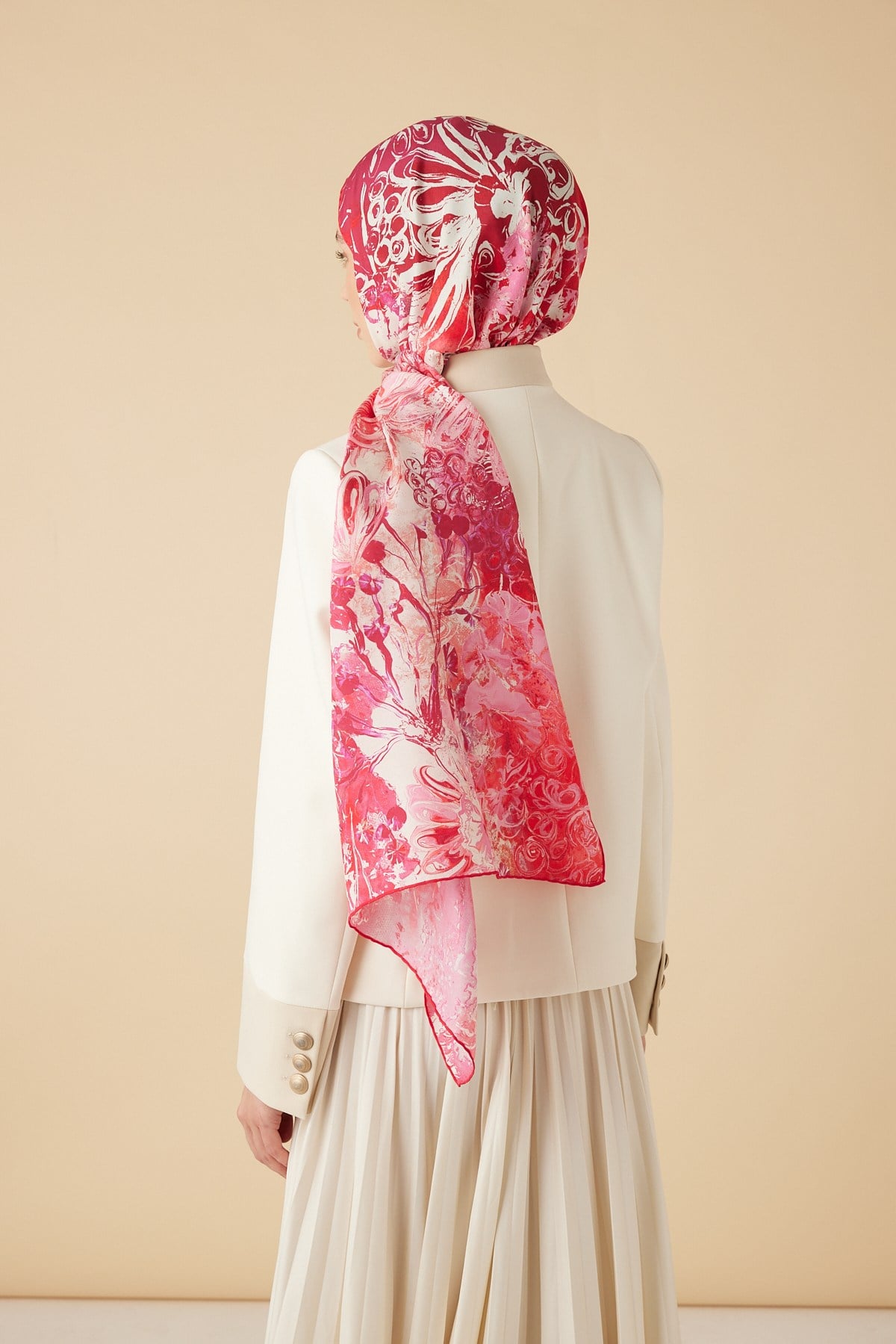 DEM PAMUK İPEK ŞAL 70*190 CM - PEMBE
