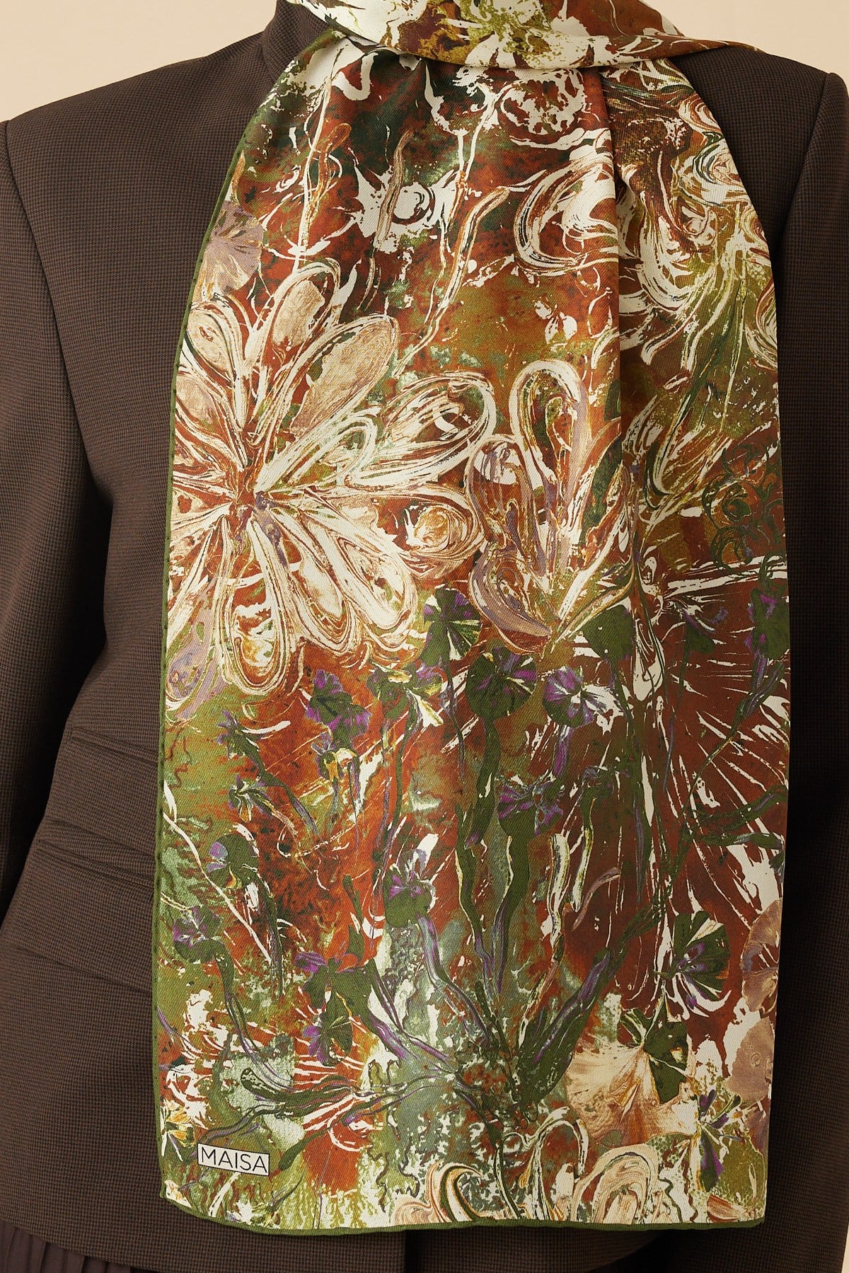 DEM PAMUK İPEK ŞAL 70*190 CM - YEŞİL