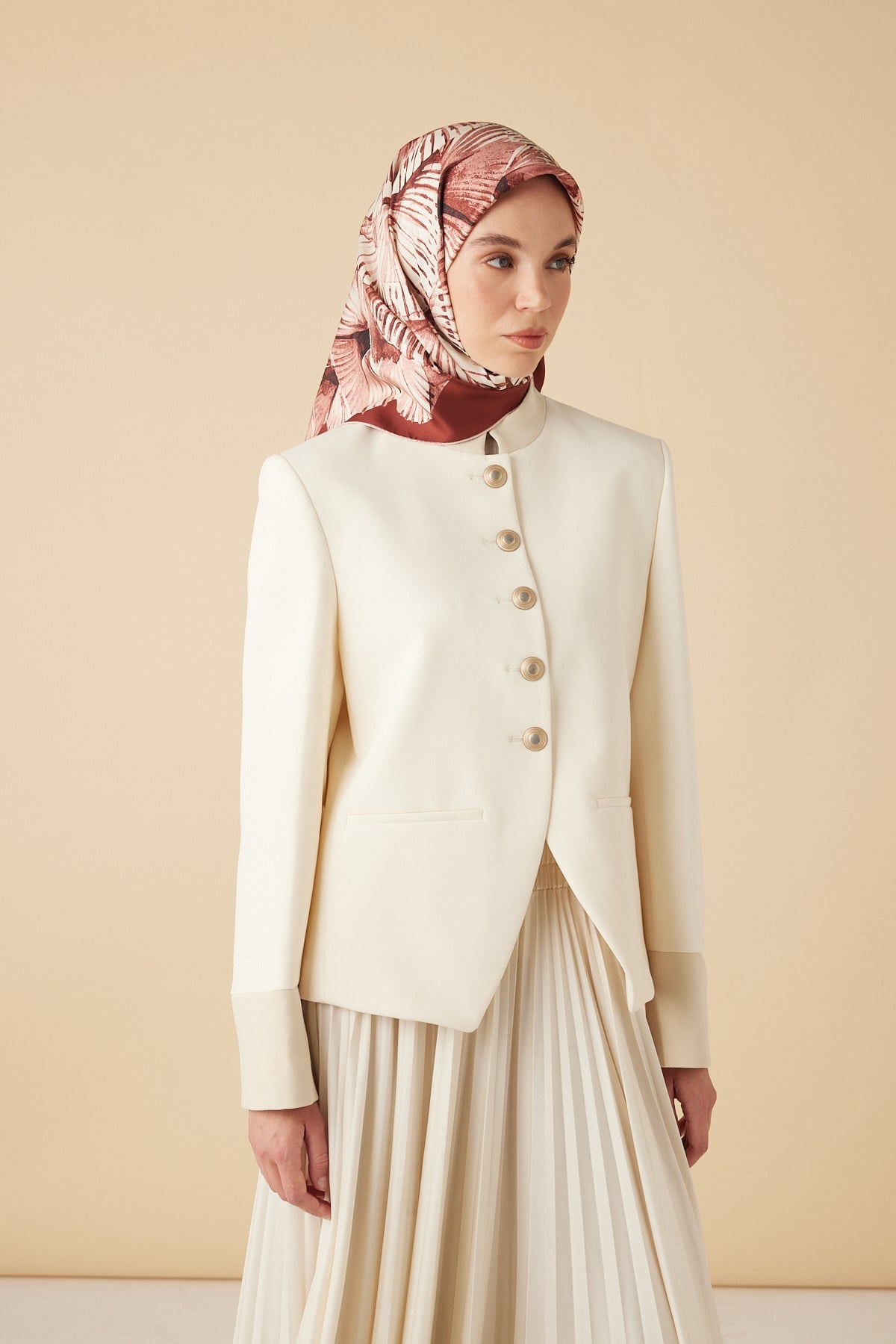 DEVRAN TİVİL İPEK EŞARP 90*90 CM - KIRMIZI