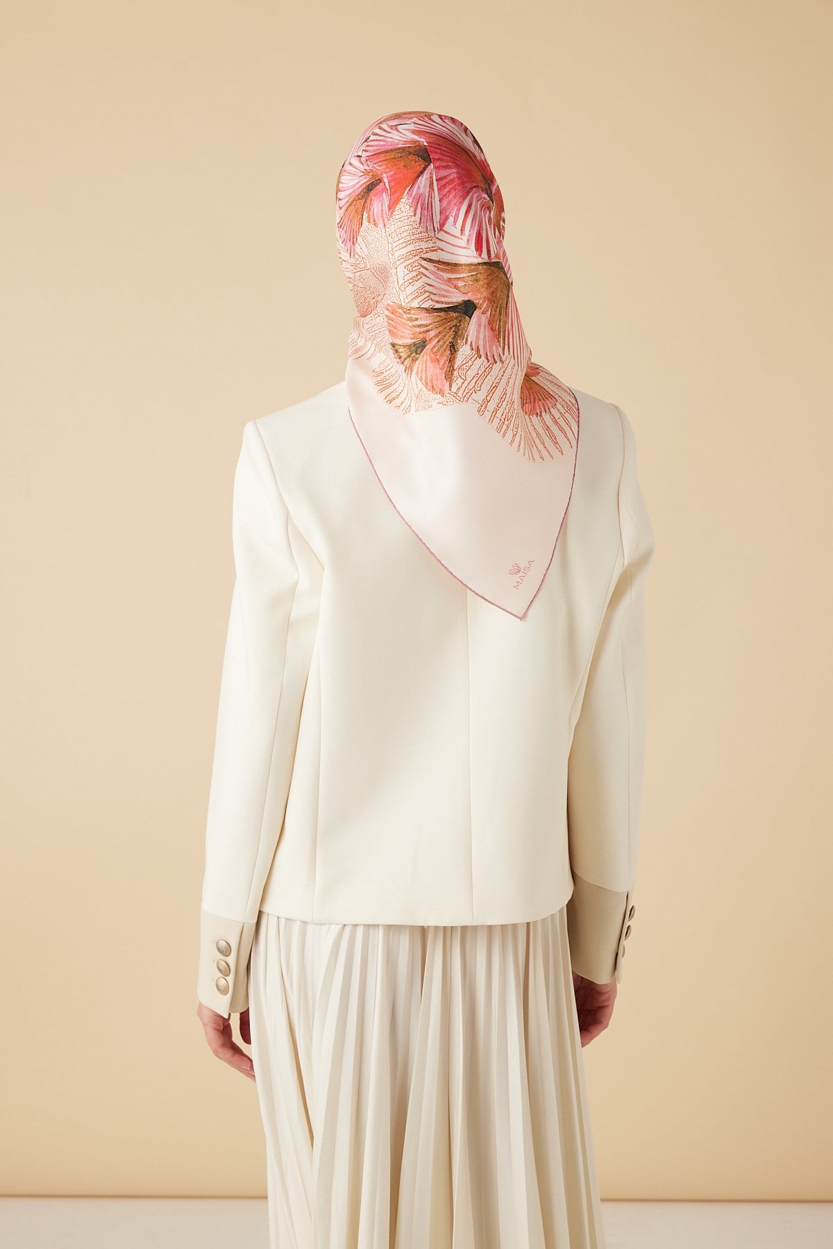 DEVRAN TİVİL İPEK EŞARP 90*90 CM - PEMBE