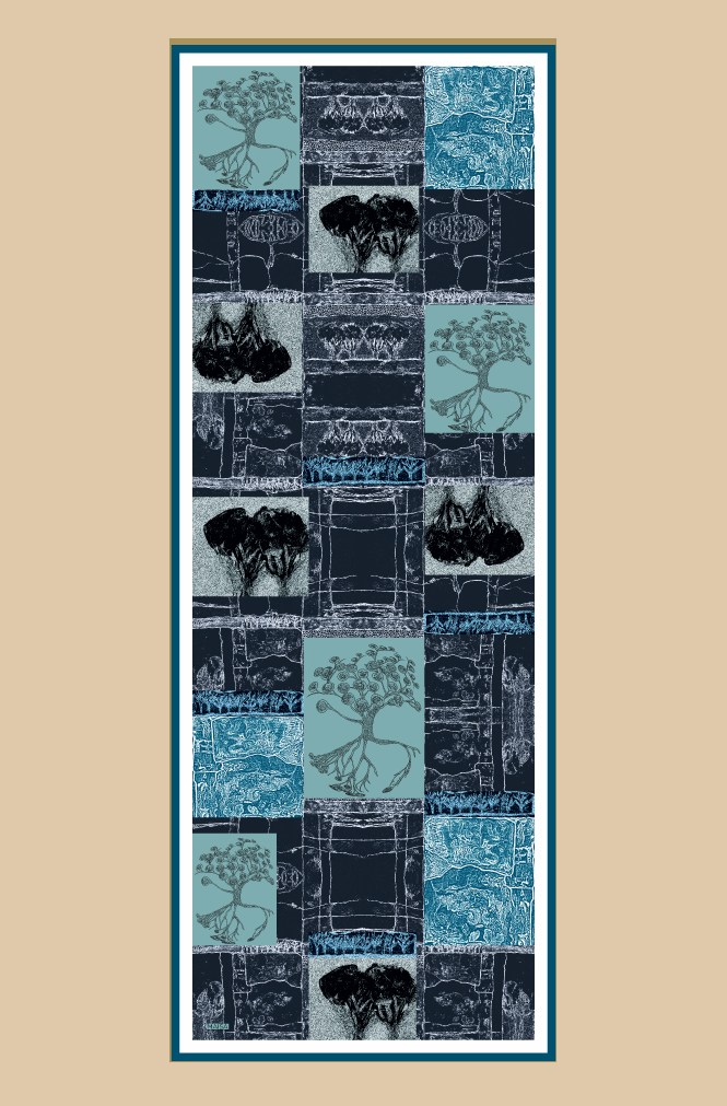 DİDAR MULBERRY İPEK ŞAL 70*190 CM - LACİVERT