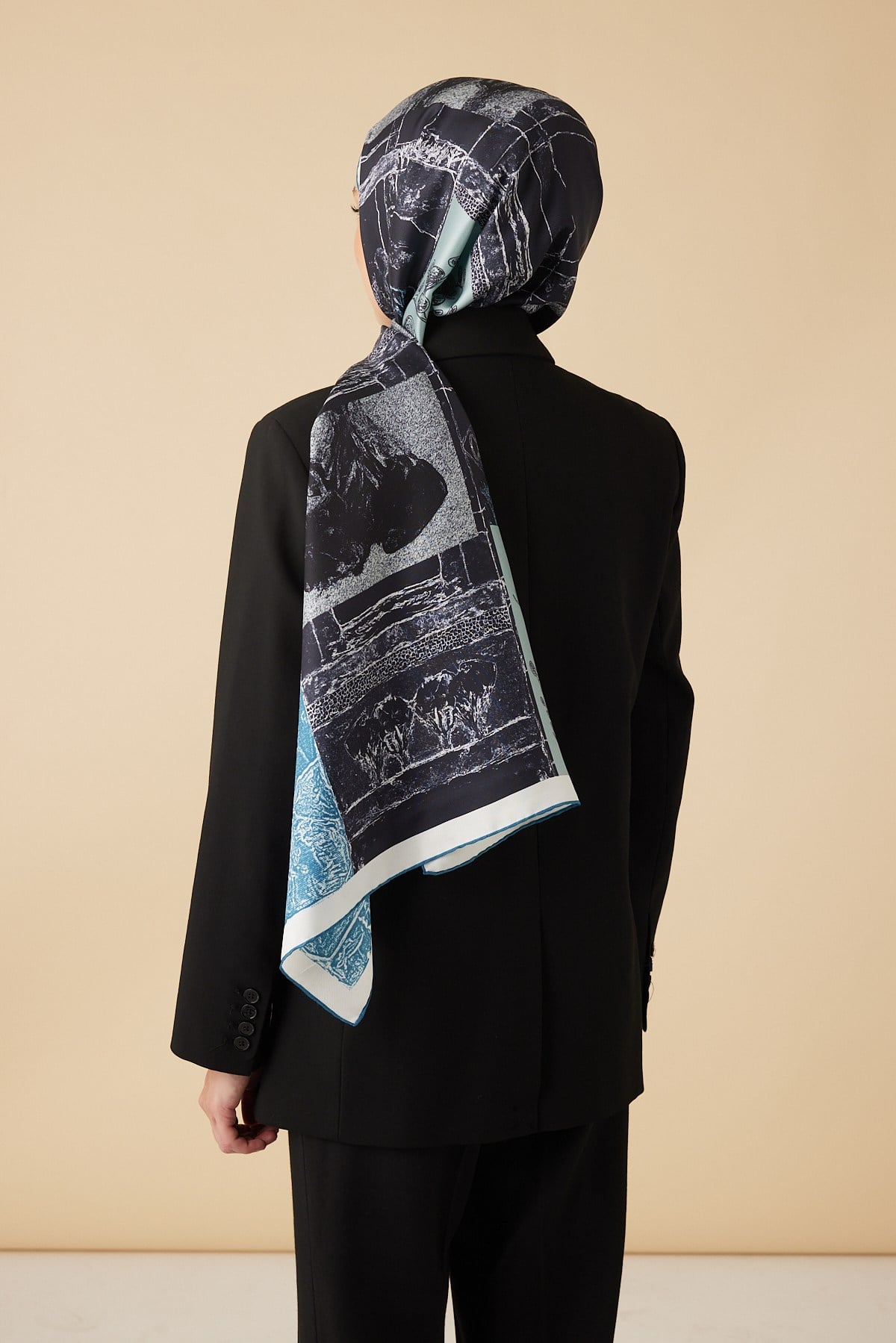 DİDAR MULBERRY İPEK ŞAL 70*190 CM - LACİVERT