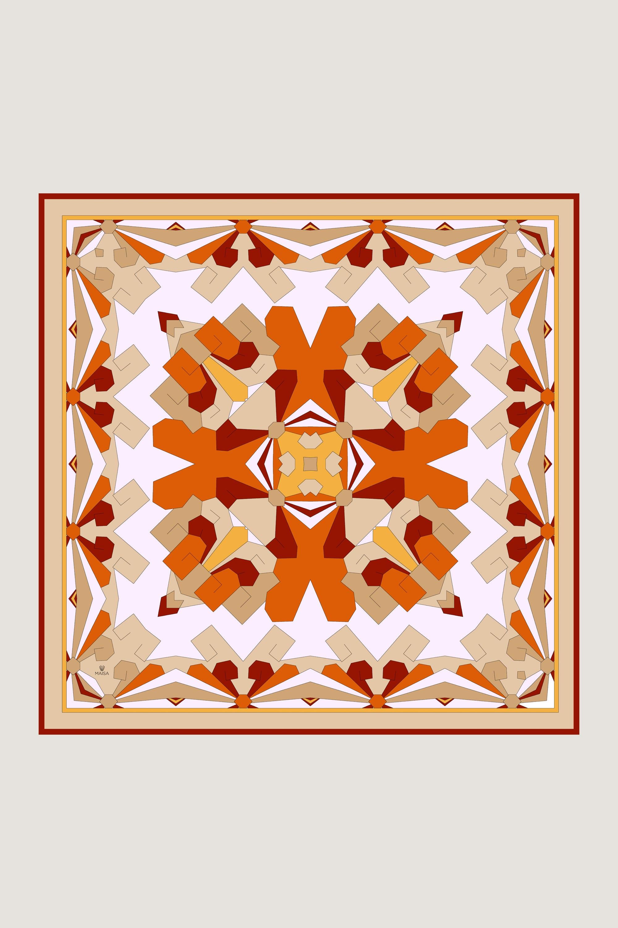 DİDAR YÜN İPEK EŞARP 140*140 CM - KİREMİT