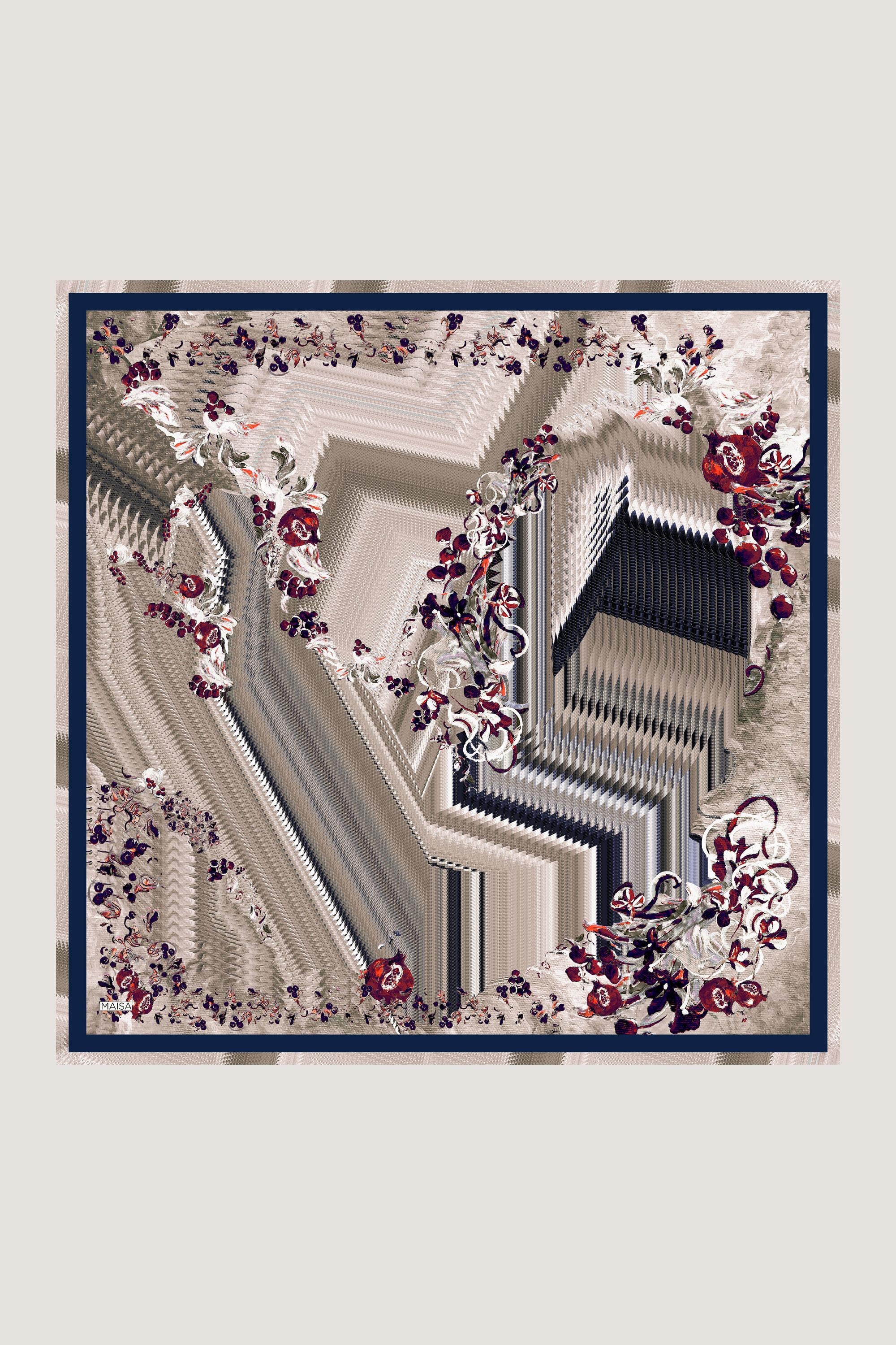 DİDE MULBERRY İPEK EŞARP 90*90 CM - LACİVERT