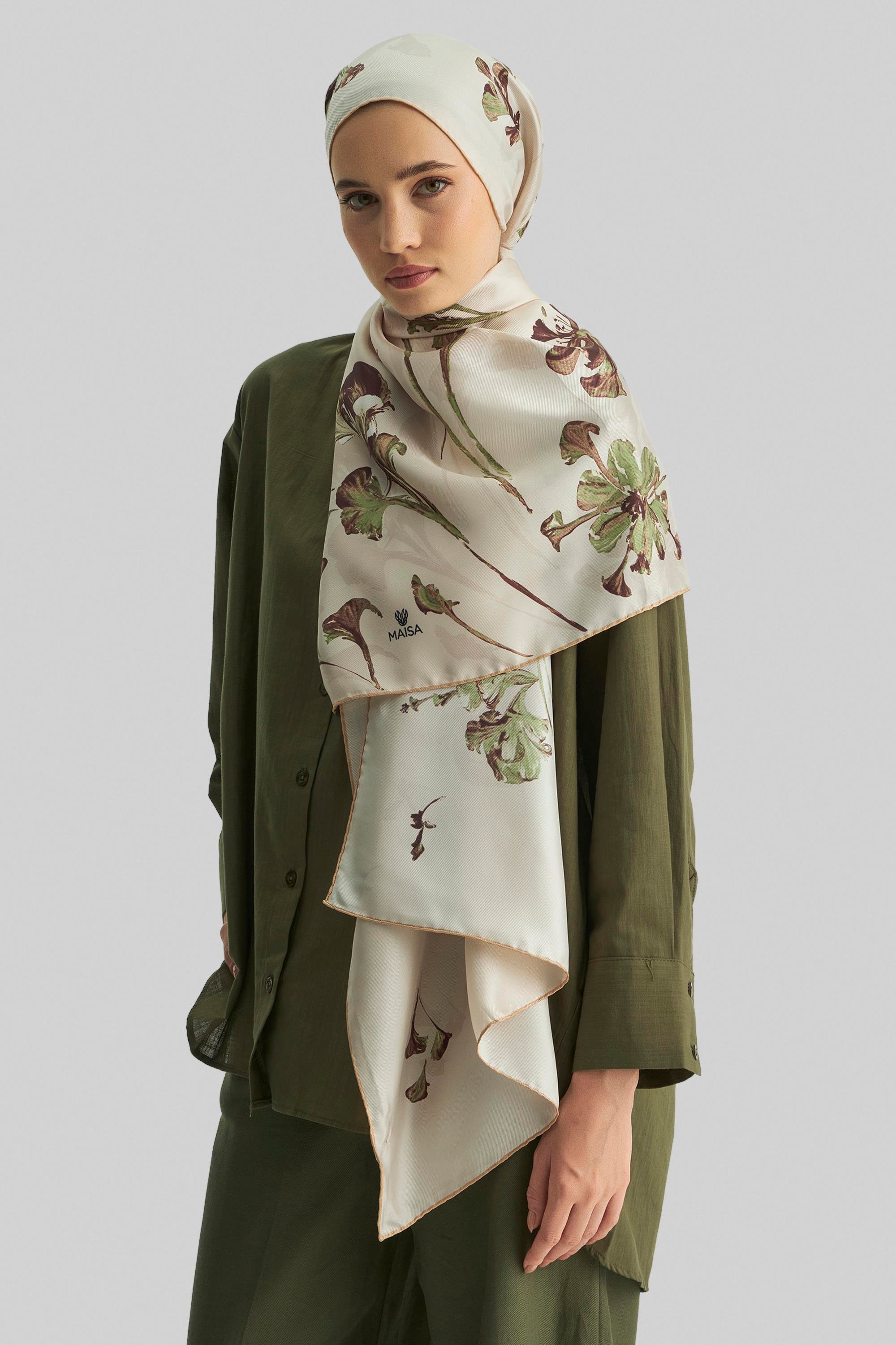 EFLİN MULBERRY İPEK ŞAL 70*190 CM - BEJ