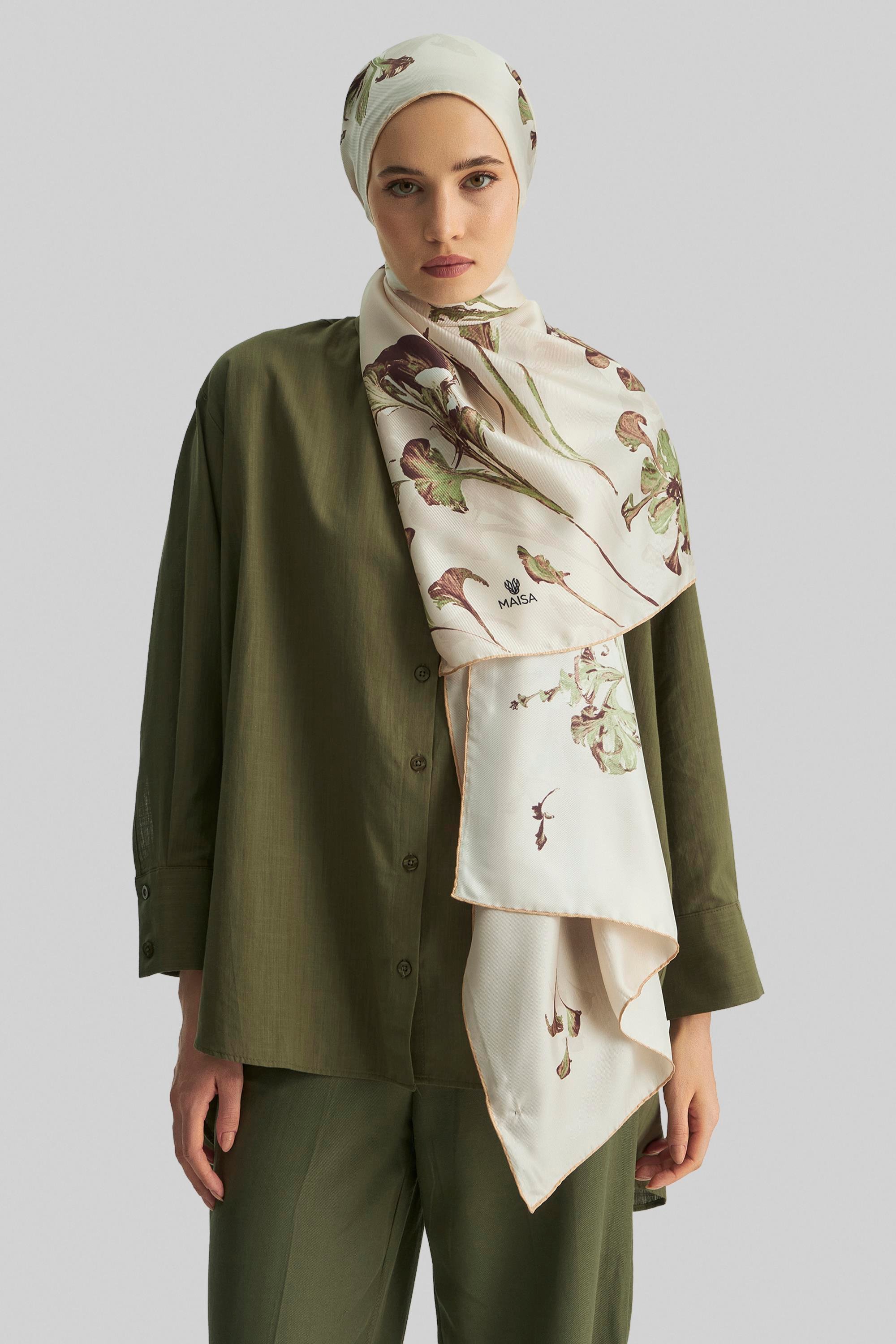 EFLİN MULBERRY İPEK ŞAL 70*190 CM - BEJ