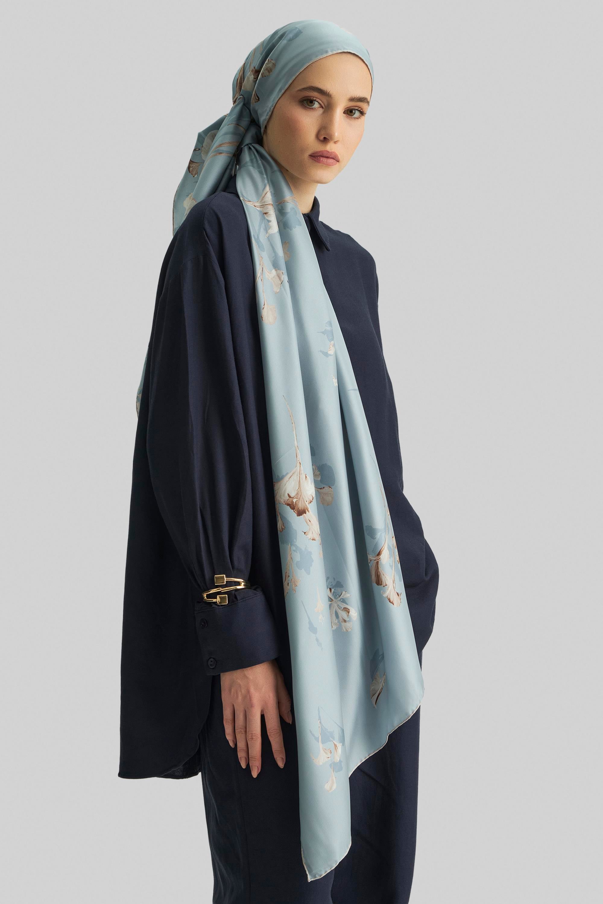 EFLİN MULBERRY İPEK ŞAL 70*190 CM - VİZON