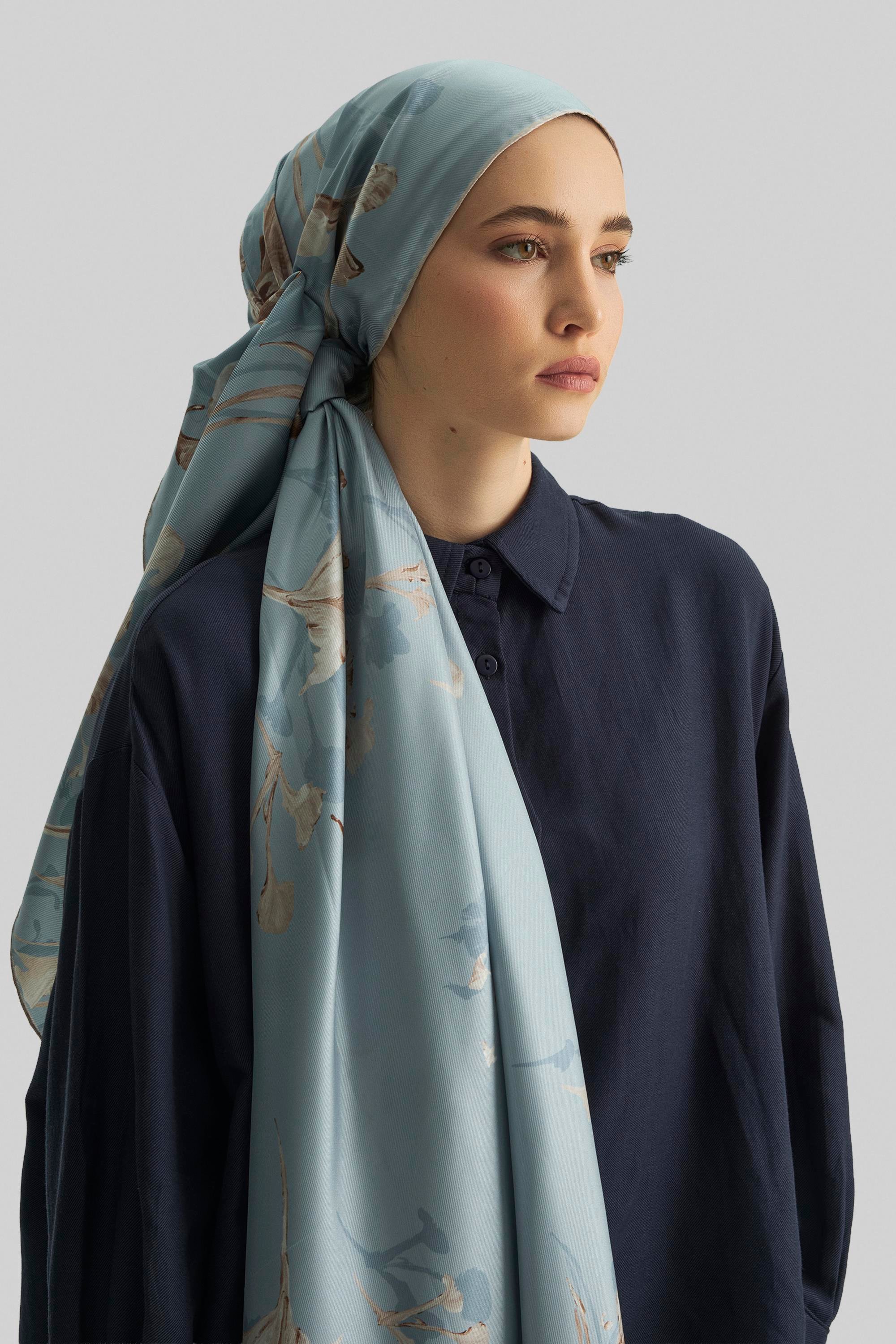 EFLİN MULBERRY İPEK ŞAL 70*190 CM - VİZON