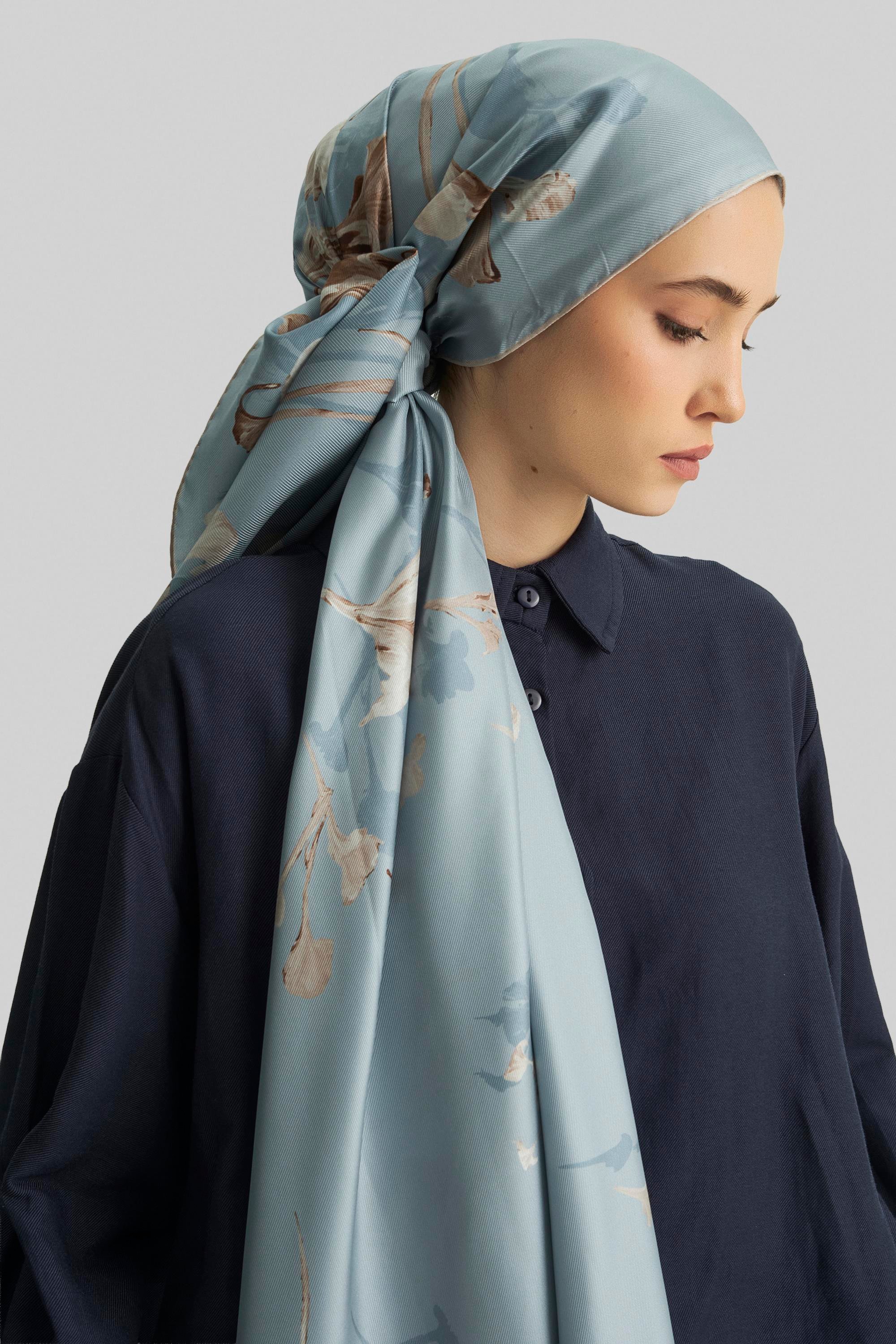 EFLİN MULBERRY İPEK ŞAL 70*190 CM - VİZON